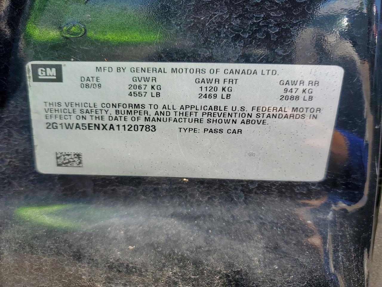 2010 Chevrolet Impala Ls Black vin: 2G1WA5ENXA1120783