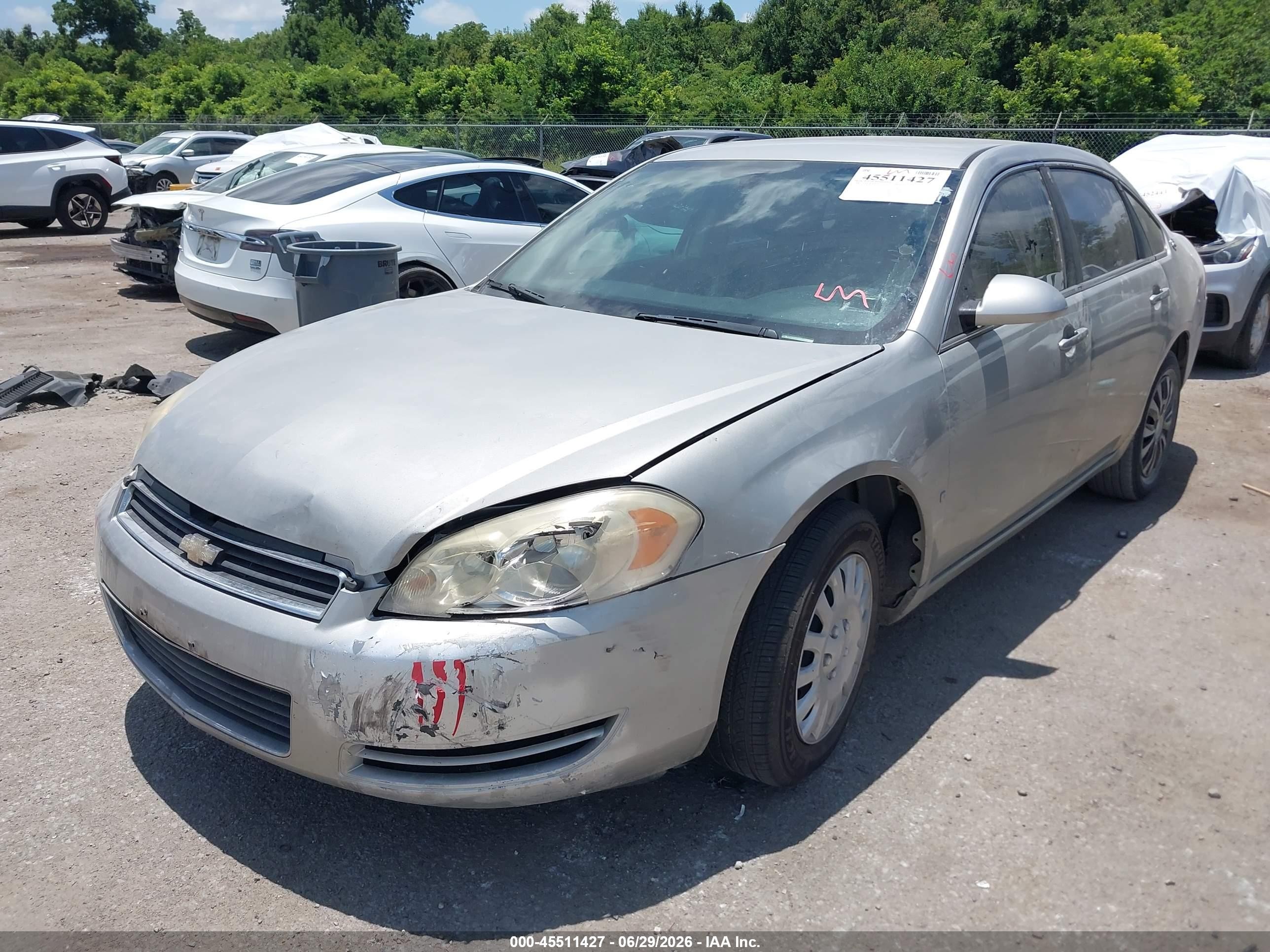 2008 Chevrolet Impala Ls Серый vin: 2G1WB55K381312009
