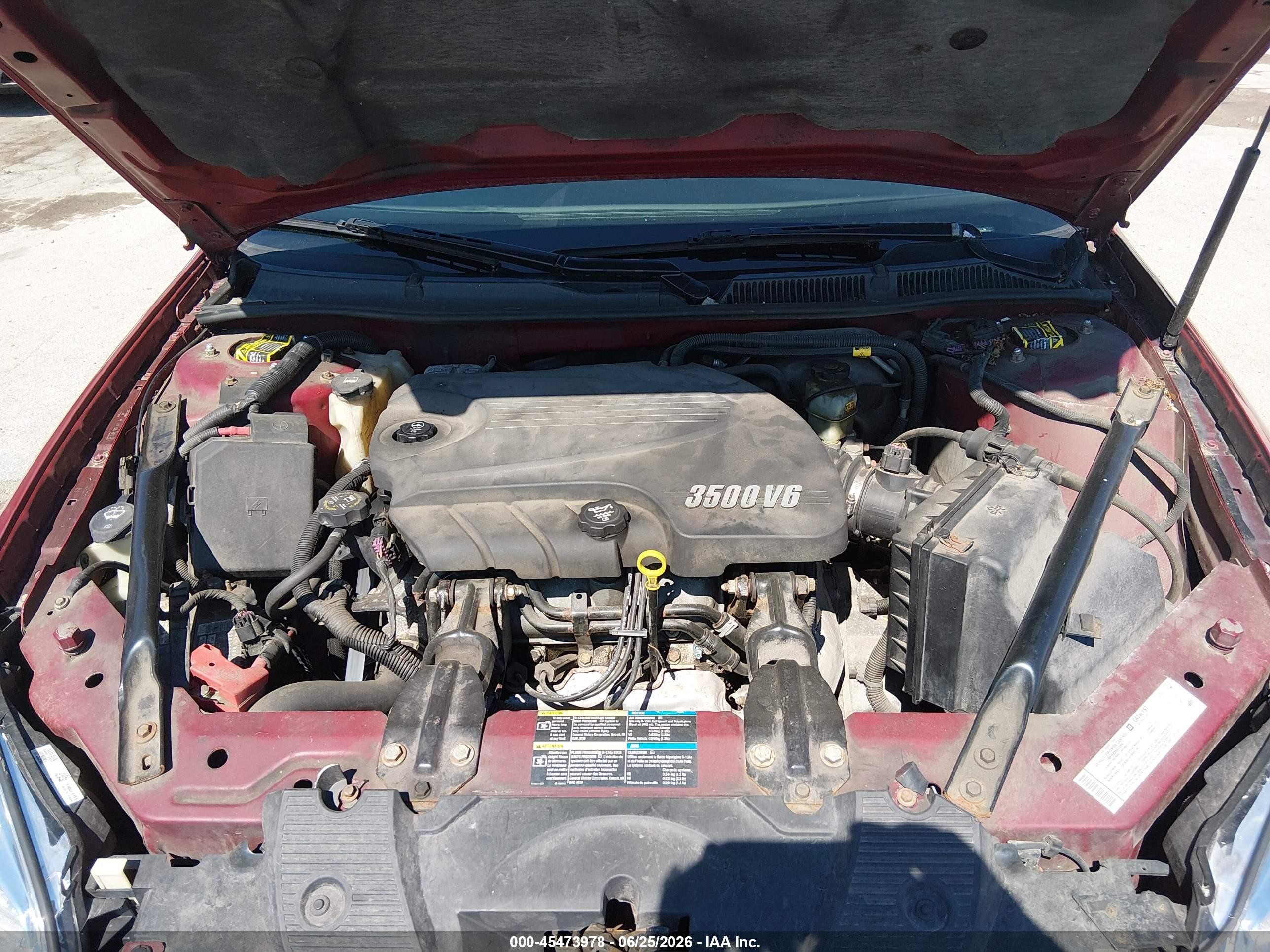 2006 Chevrolet Impala Ls Red vin: 2G1WB55K469167402