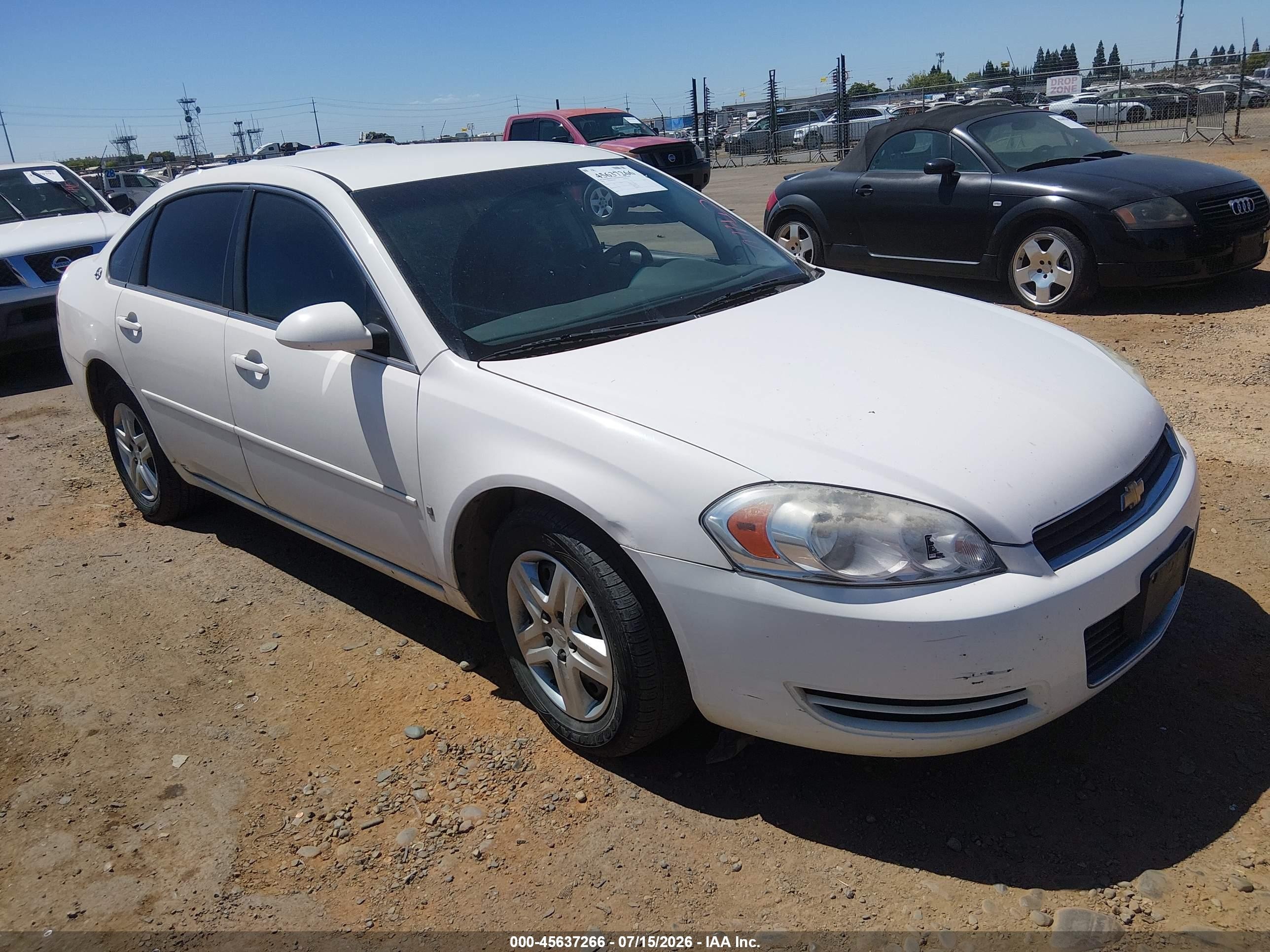 2007 Chevrolet Impala Ls White vin: 2G1WB55K579407395
