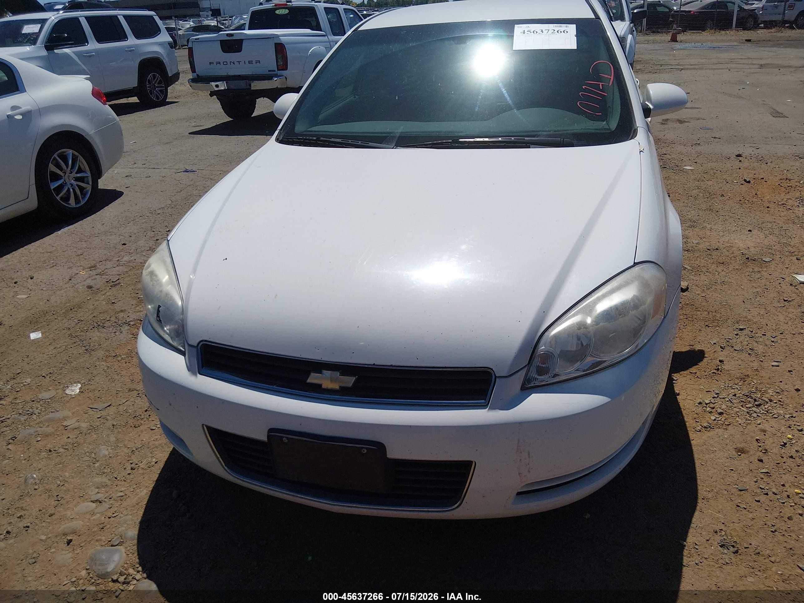 2007 Chevrolet Impala Ls White vin: 2G1WB55K579407395