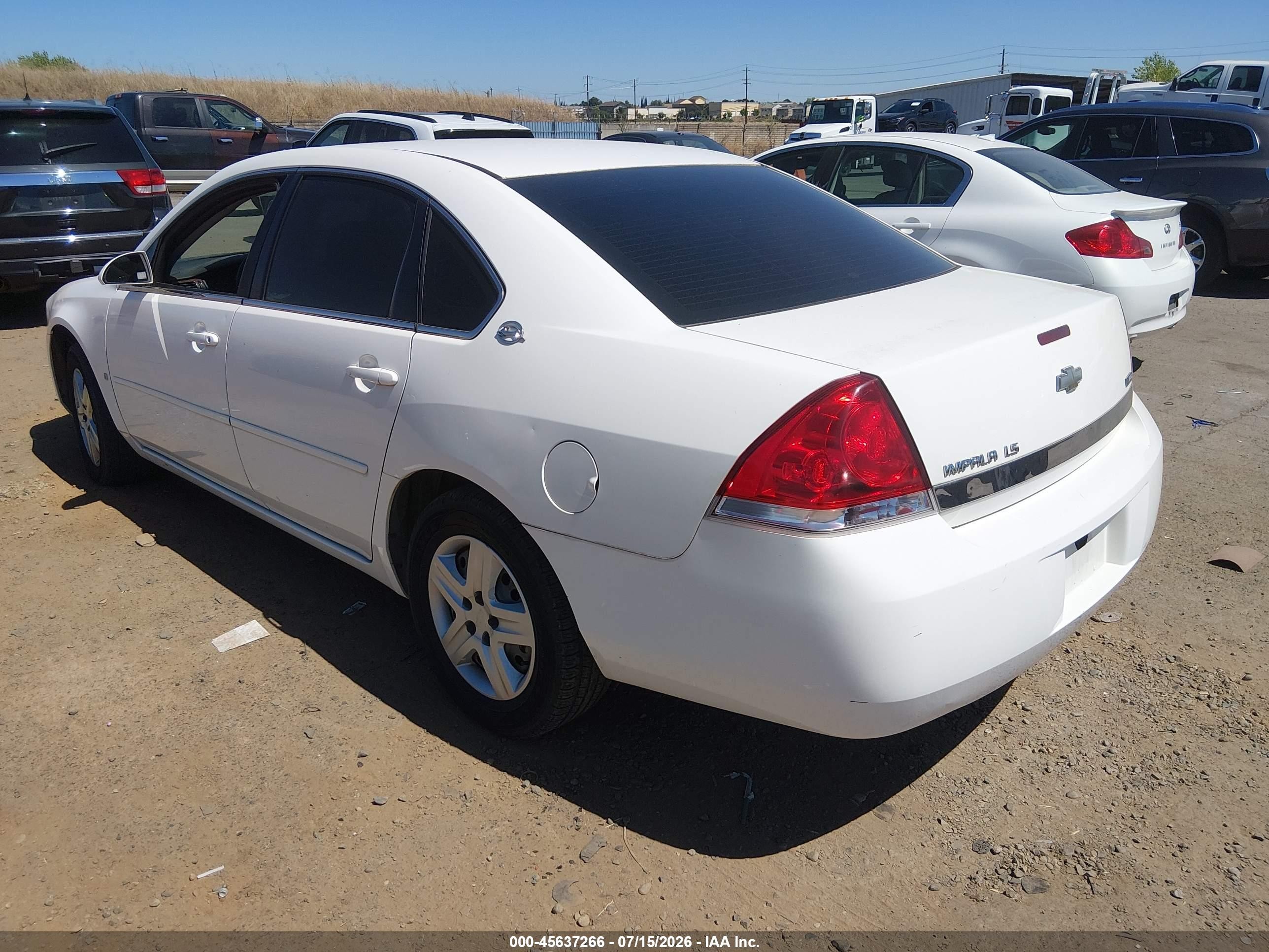 2007 Chevrolet Impala Ls White vin: 2G1WB55K579407395