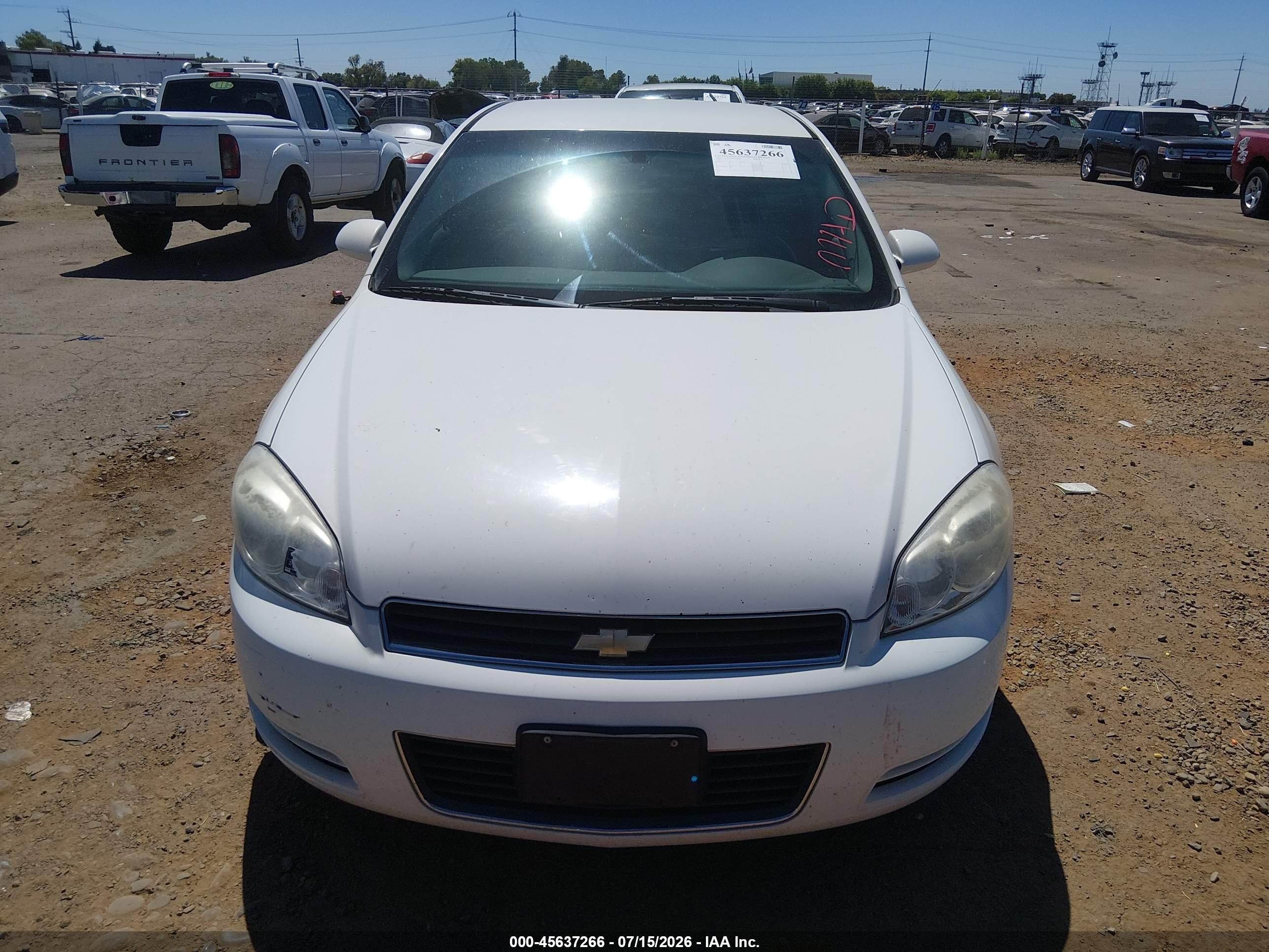2007 Chevrolet Impala Ls White vin: 2G1WB55K579407395