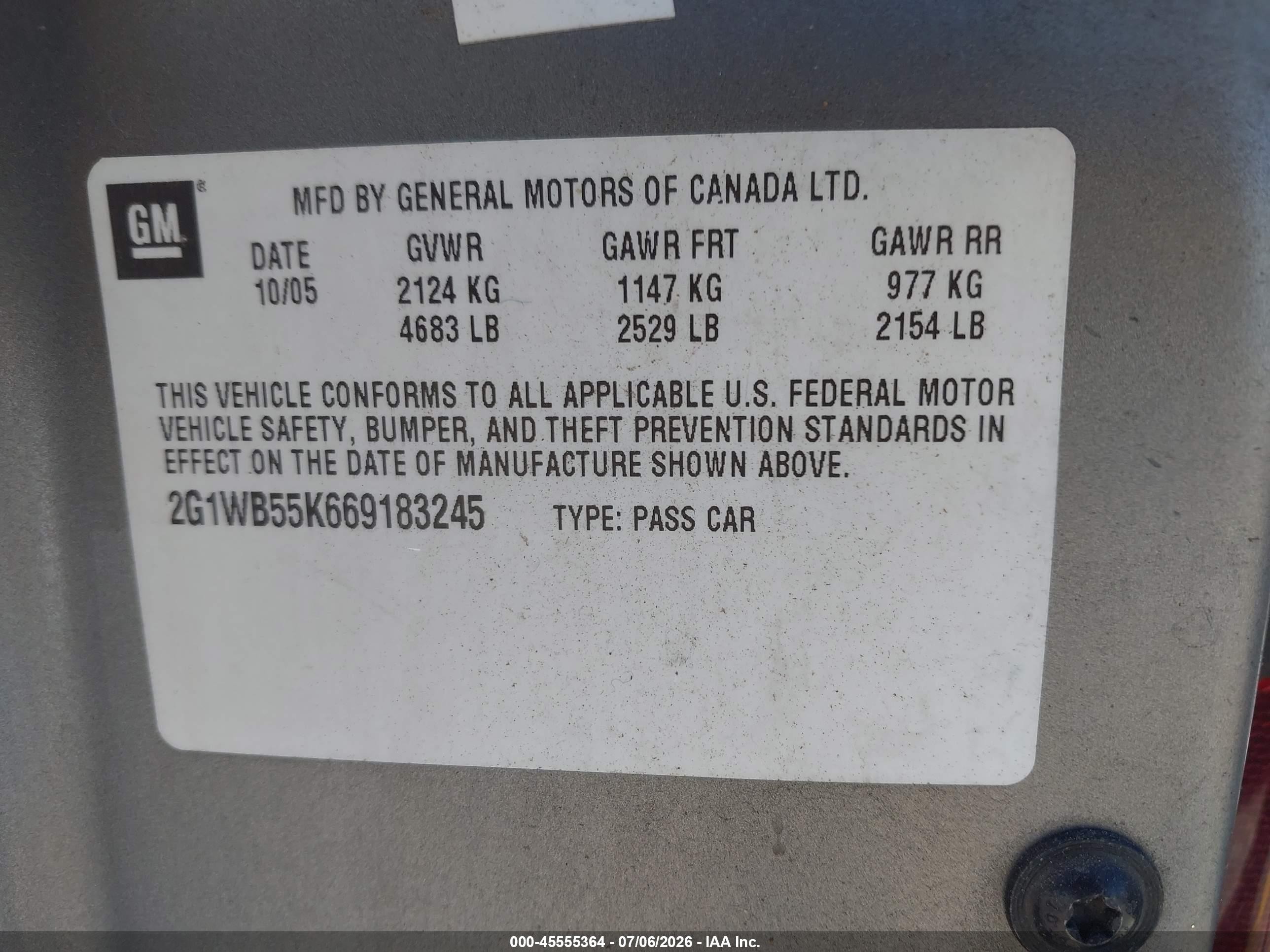 2006 Chevrolet Impala Ls Gray vin: 2G1WB55K669183245