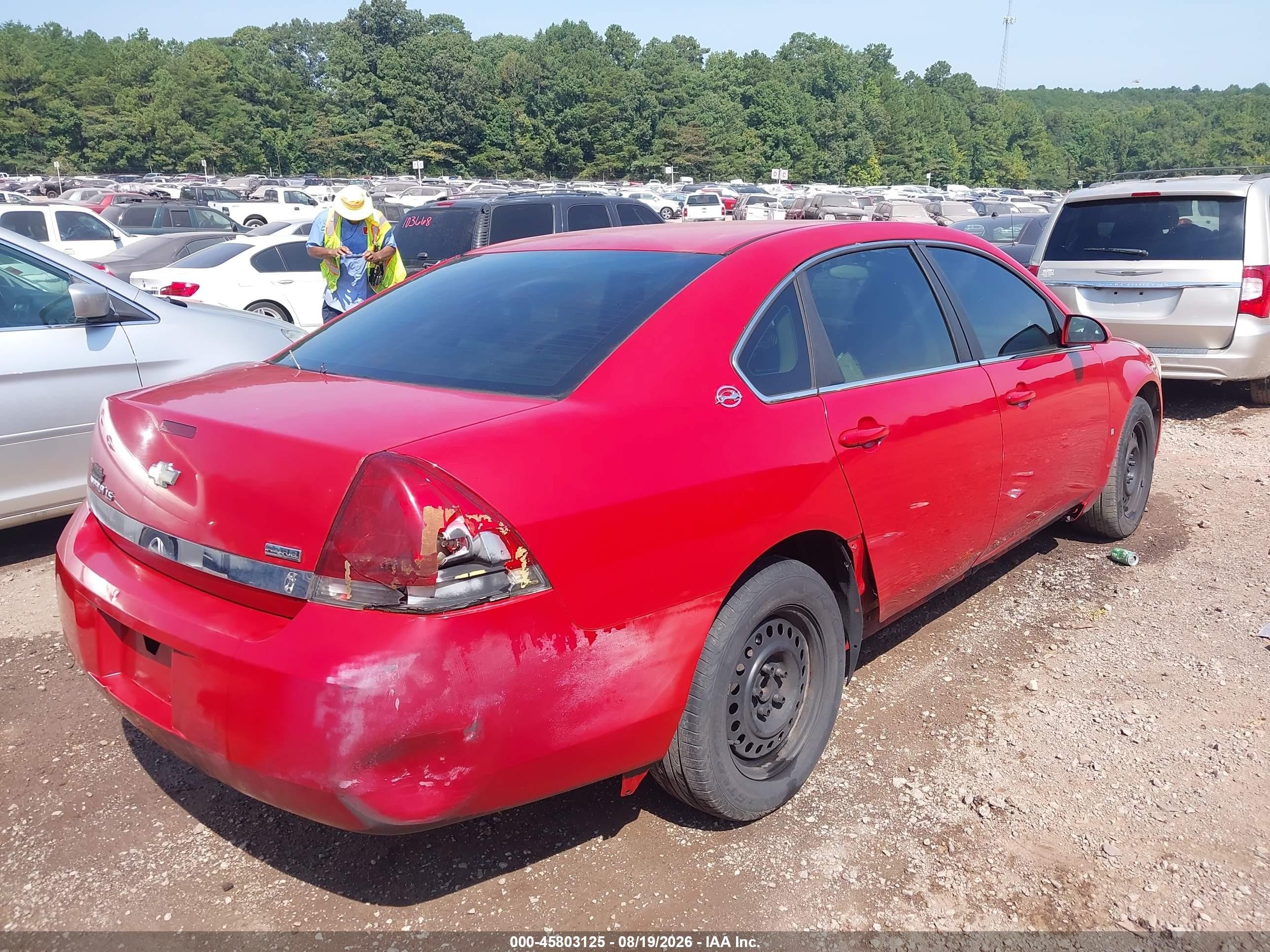 2008 Chevrolet Impala Ls Red vin: 2G1WB55KX81235767