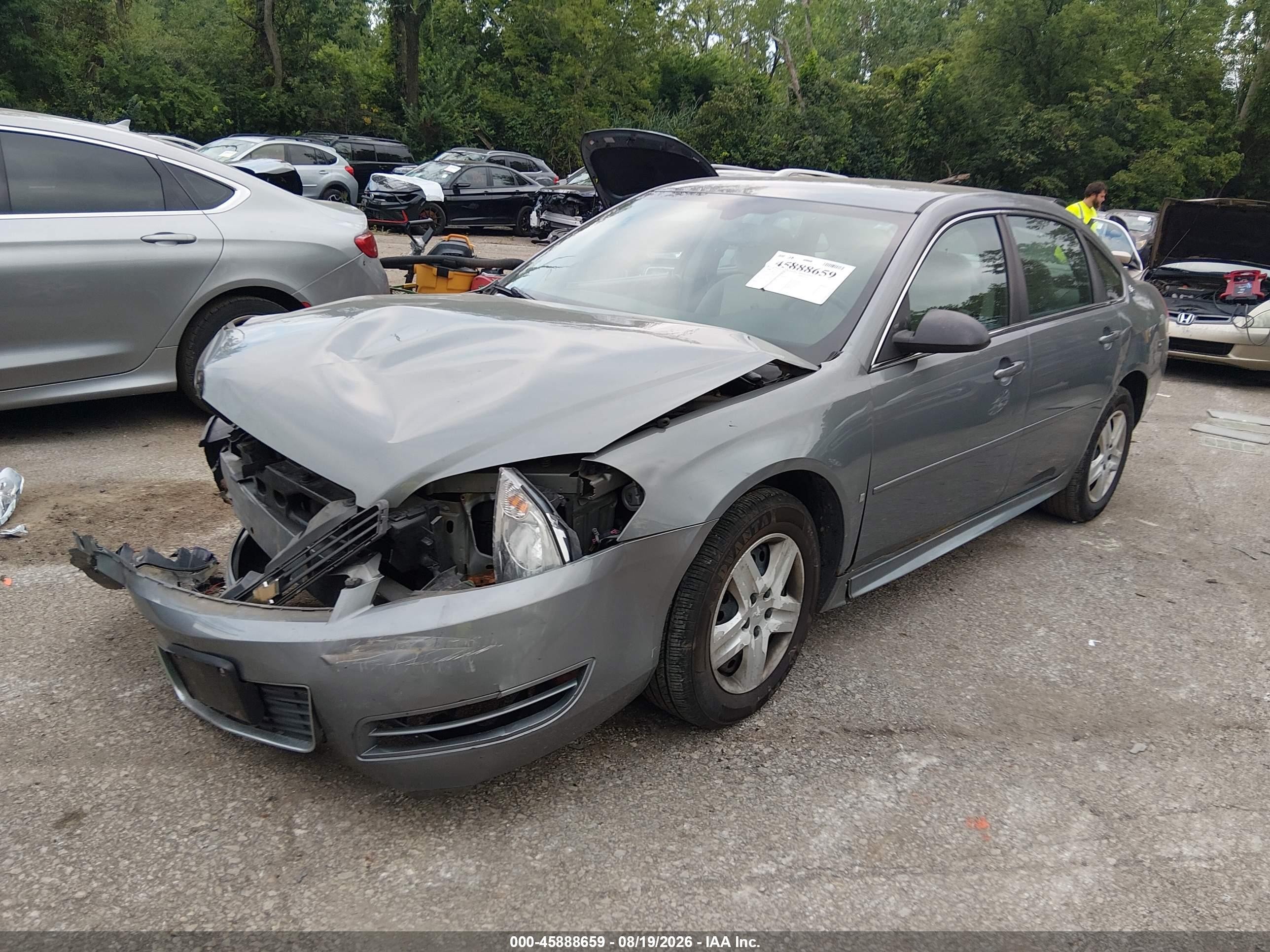 2009 Chevrolet Impala Ls Серый vin: 2G1WB57K691155624