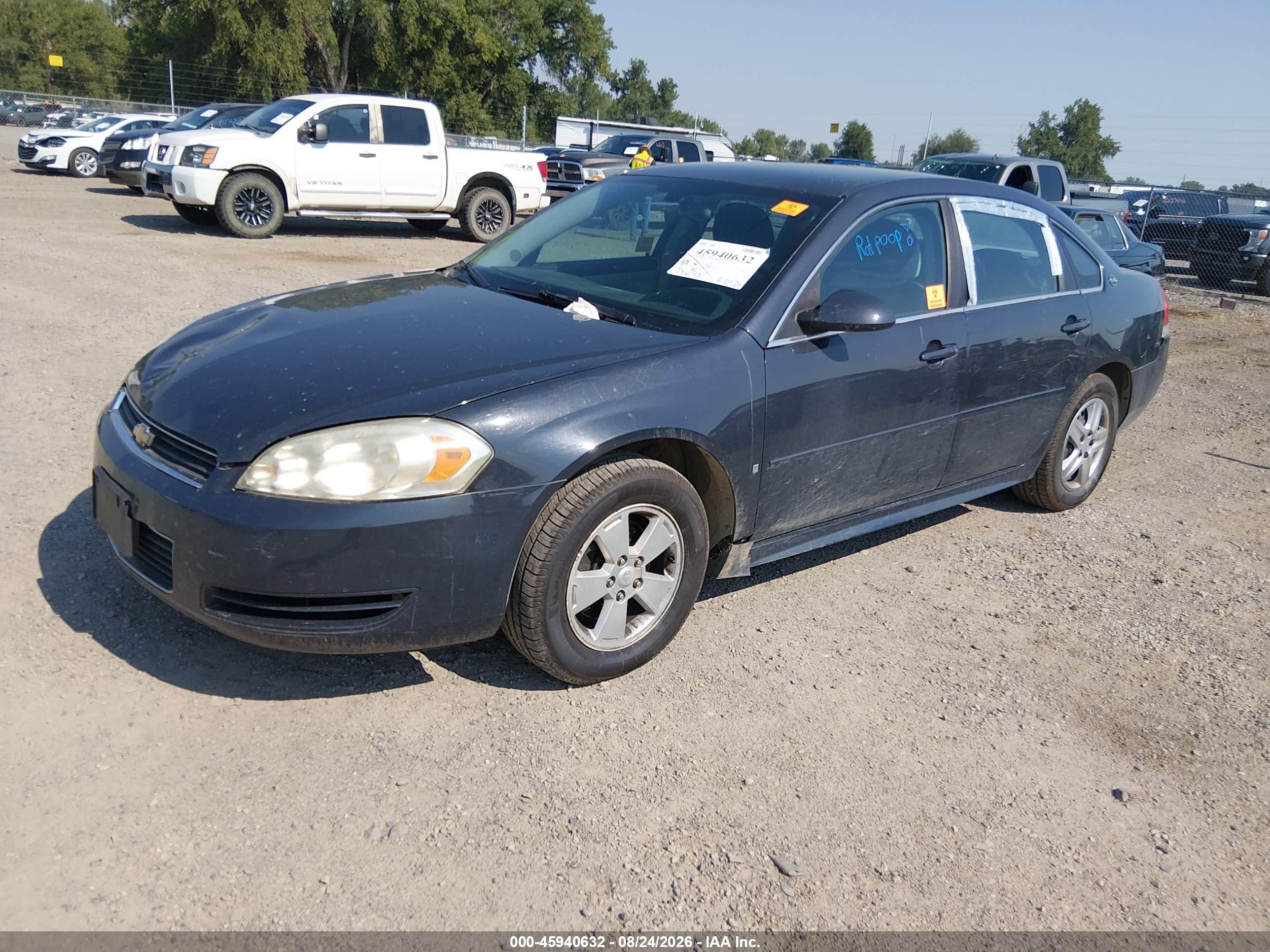2009 Chevrolet Impala Ls Black vin: 2G1WB57K691319728