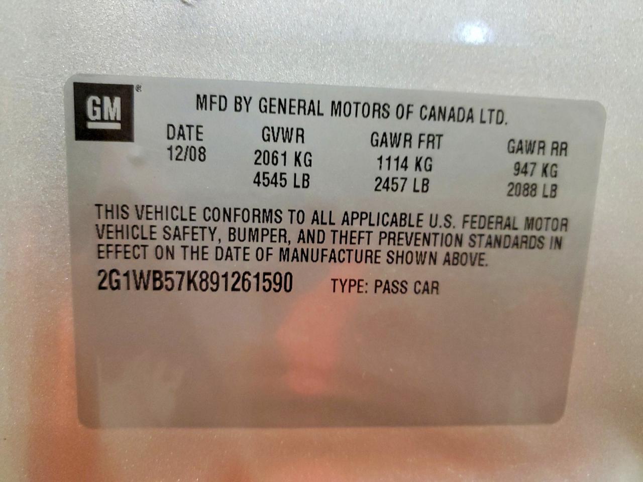 2009 Chevrolet Impala Ls Серебряный vin: 2G1WB57K891261590