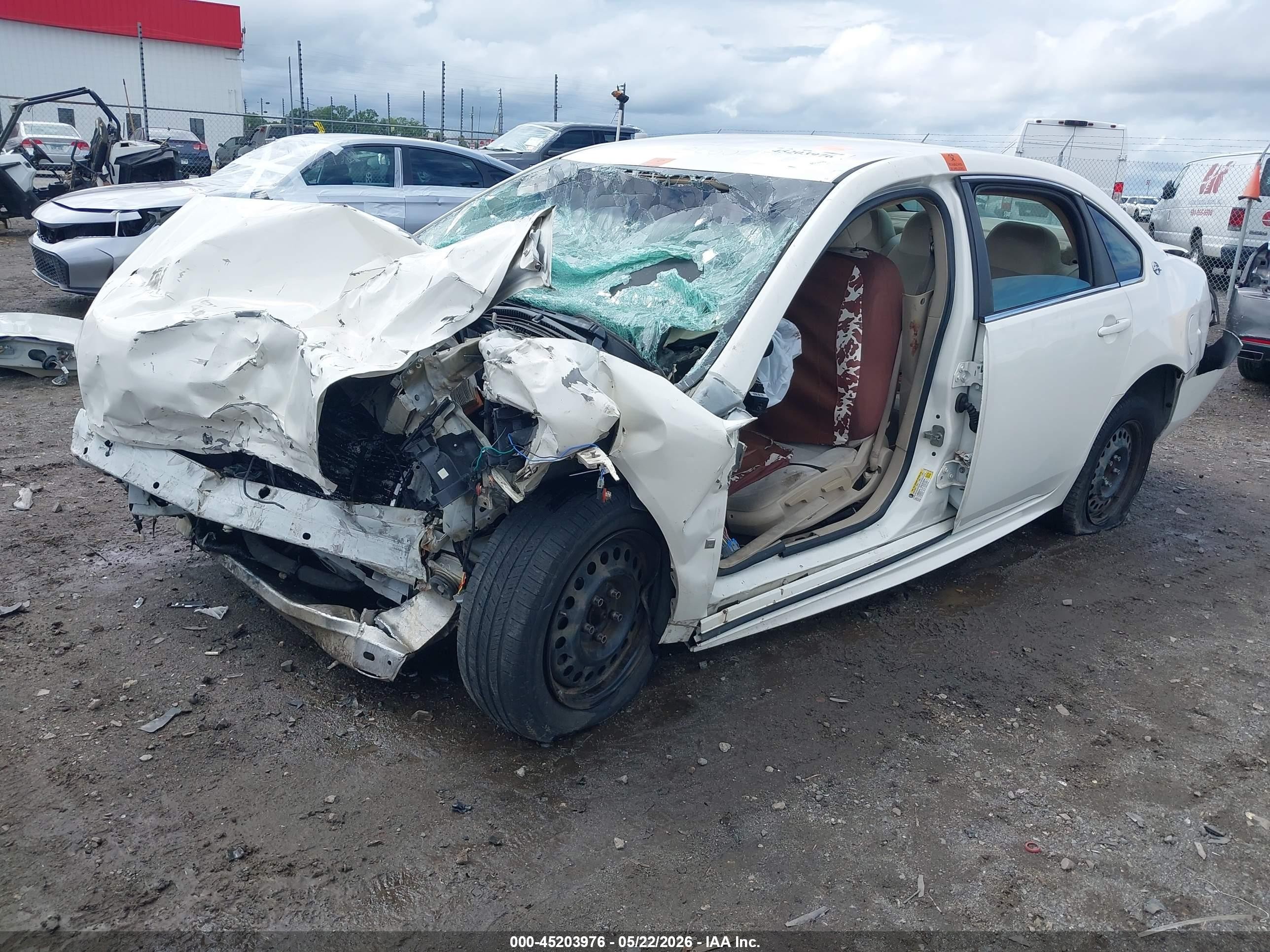 2009 Chevrolet Impala Ls White vin: 2G1WB57K891266773