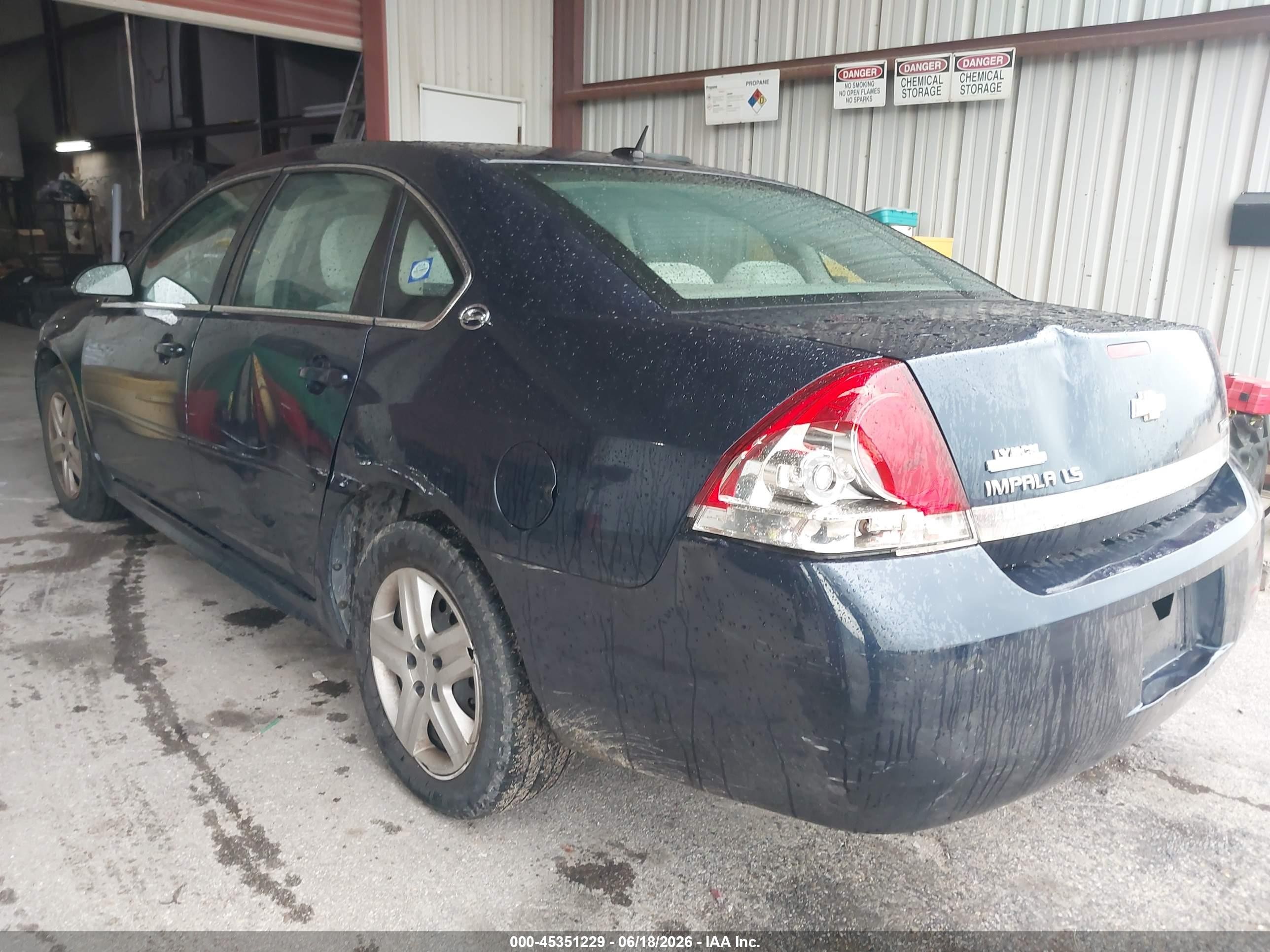 2009 Chevrolet Impala Ls Blue vin: 2G1WB57KX91220751