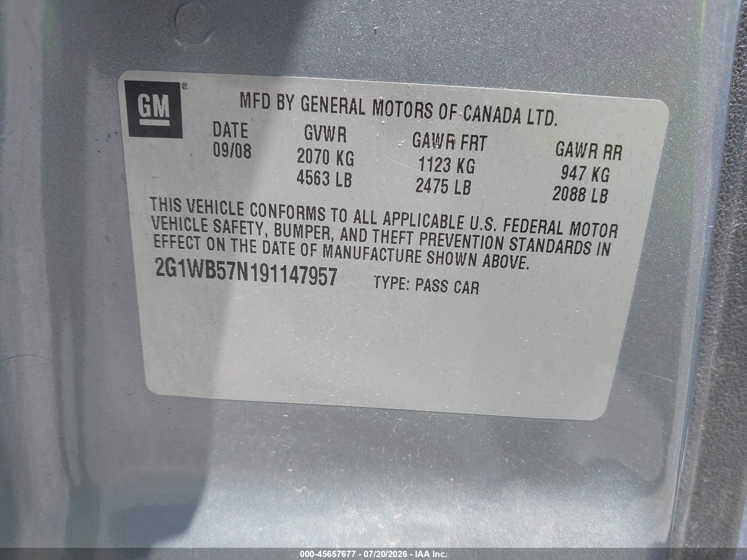2009 Chevrolet Impala Ls Gray vin: 2G1WB57N191147957