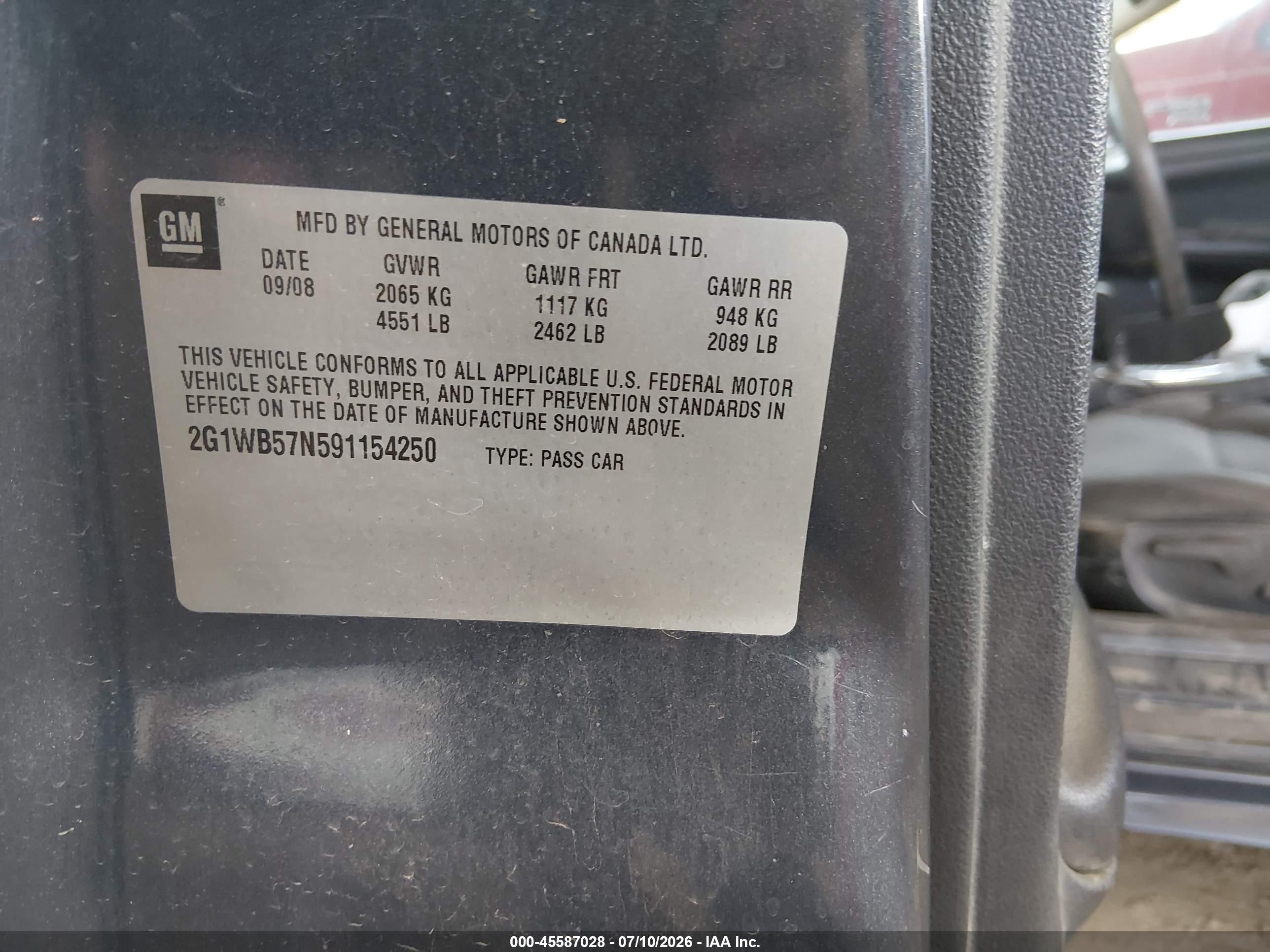 2009 Chevrolet Impala Ls Gray vin: 2G1WB57N591154250