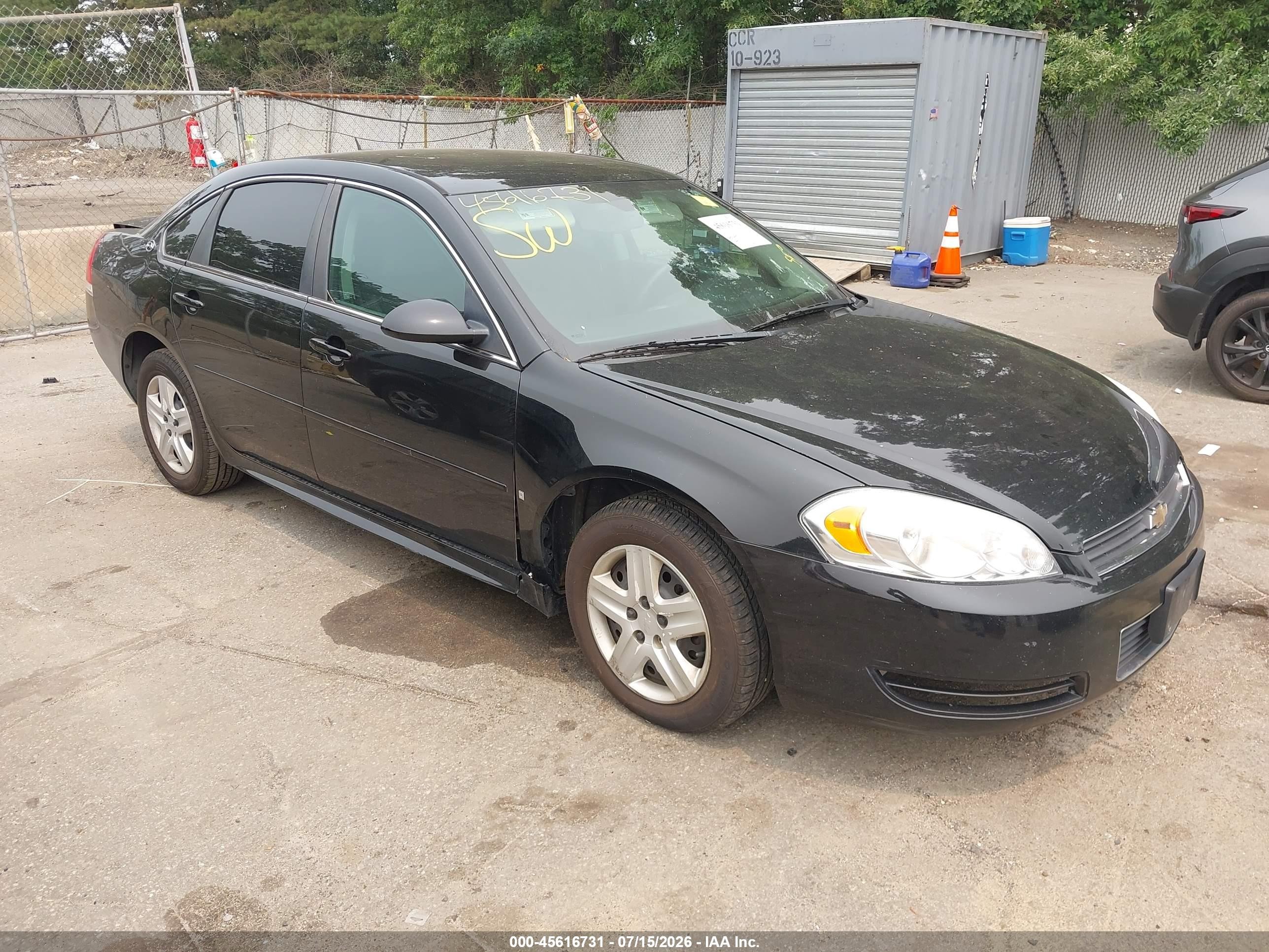 2009 Chevrolet Impala Ls Black vin: 2G1WB57N691254406