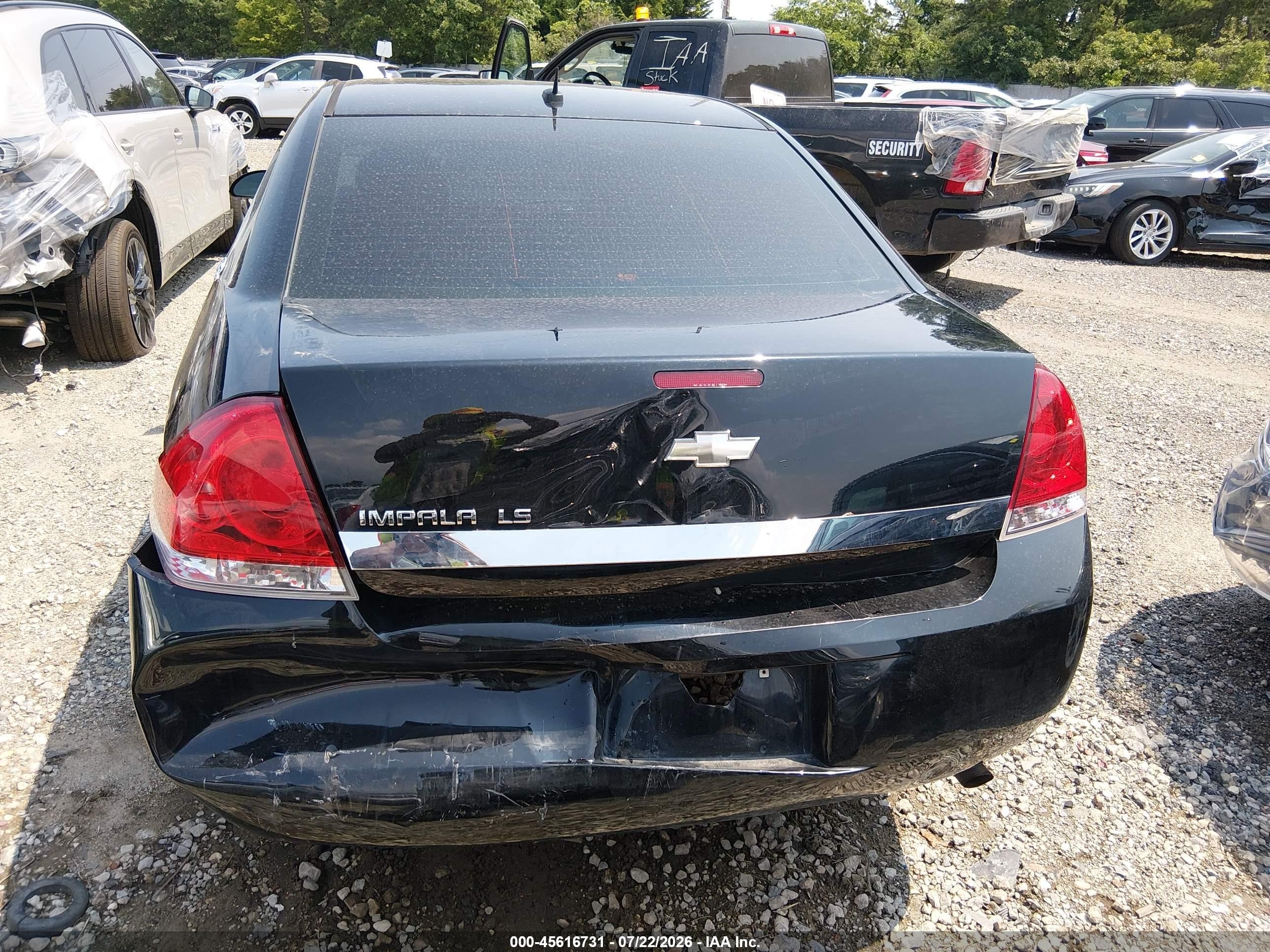 2009 Chevrolet Impala Ls Black vin: 2G1WB57N691254406