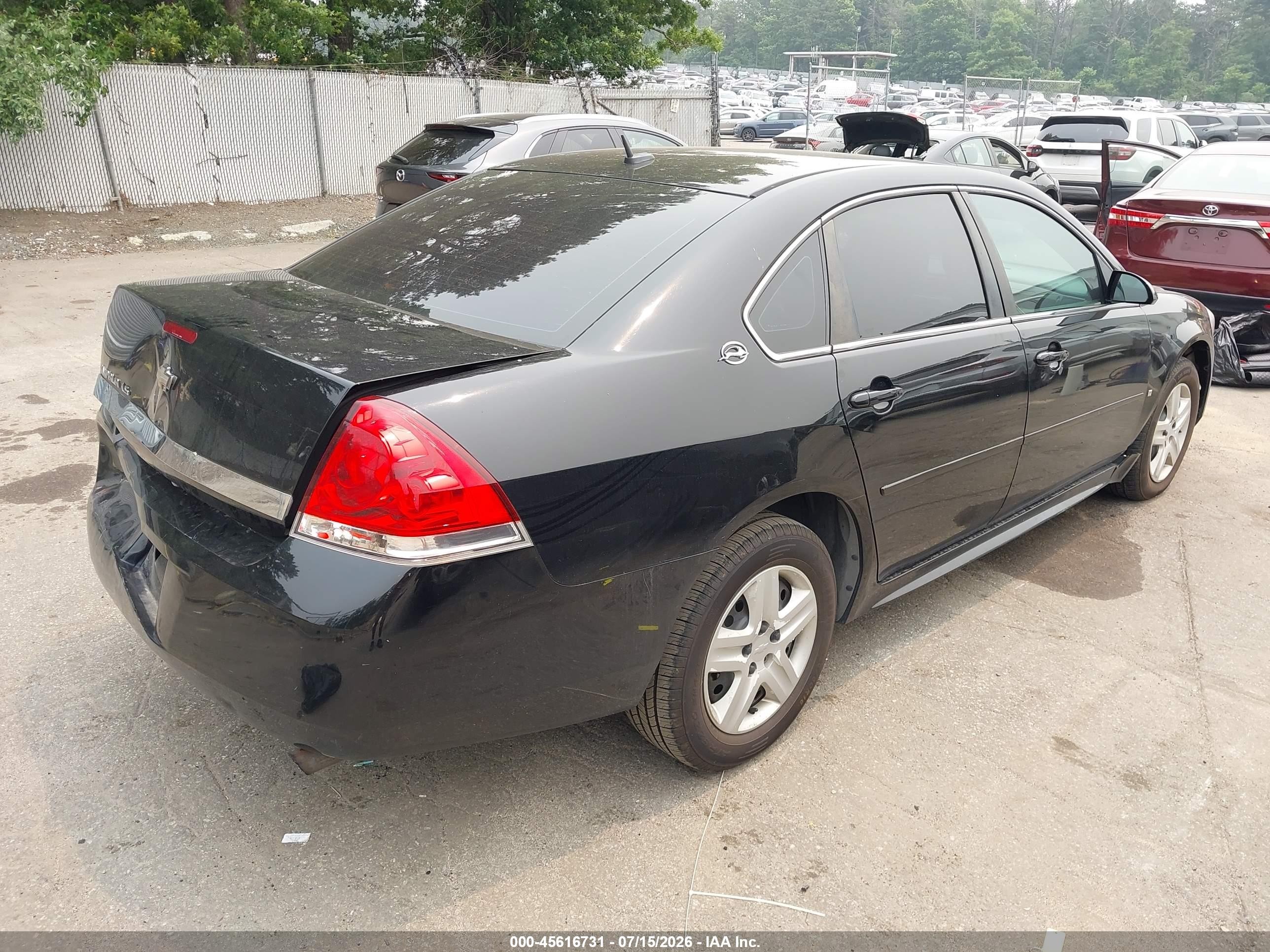 2009 Chevrolet Impala Ls Black vin: 2G1WB57N691254406