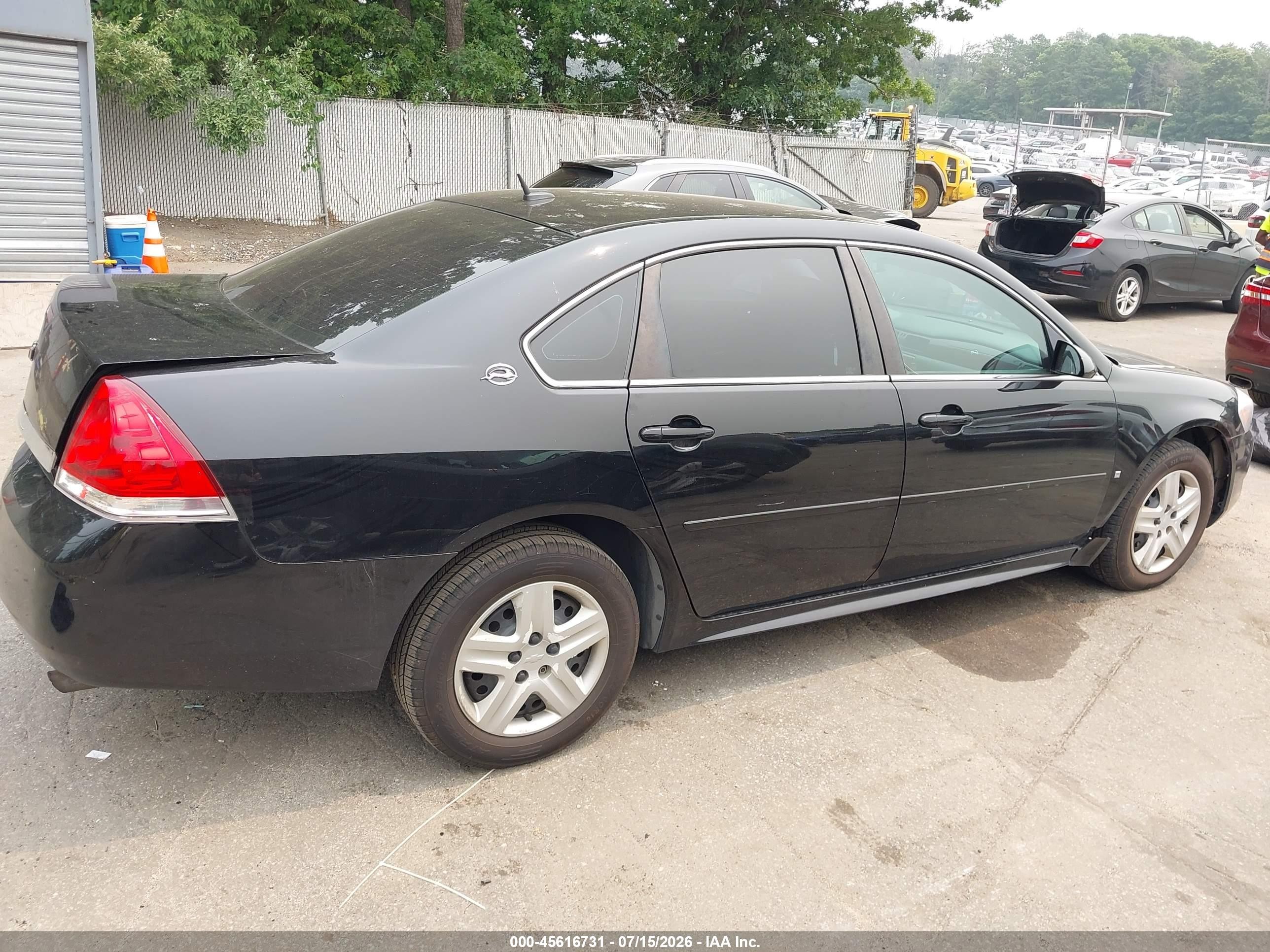 2009 Chevrolet Impala Ls Black vin: 2G1WB57N691254406
