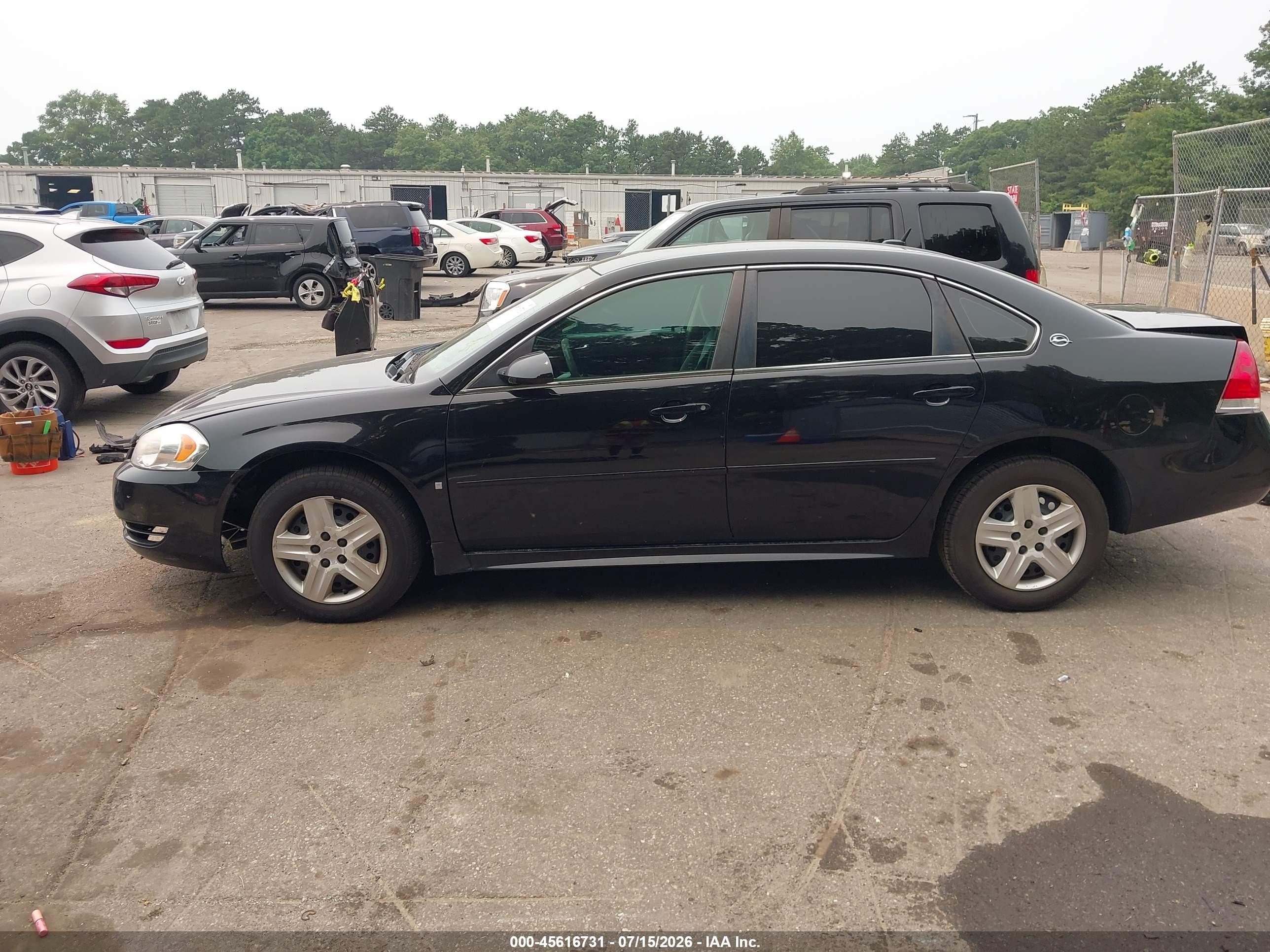 2009 Chevrolet Impala Ls Black vin: 2G1WB57N691254406