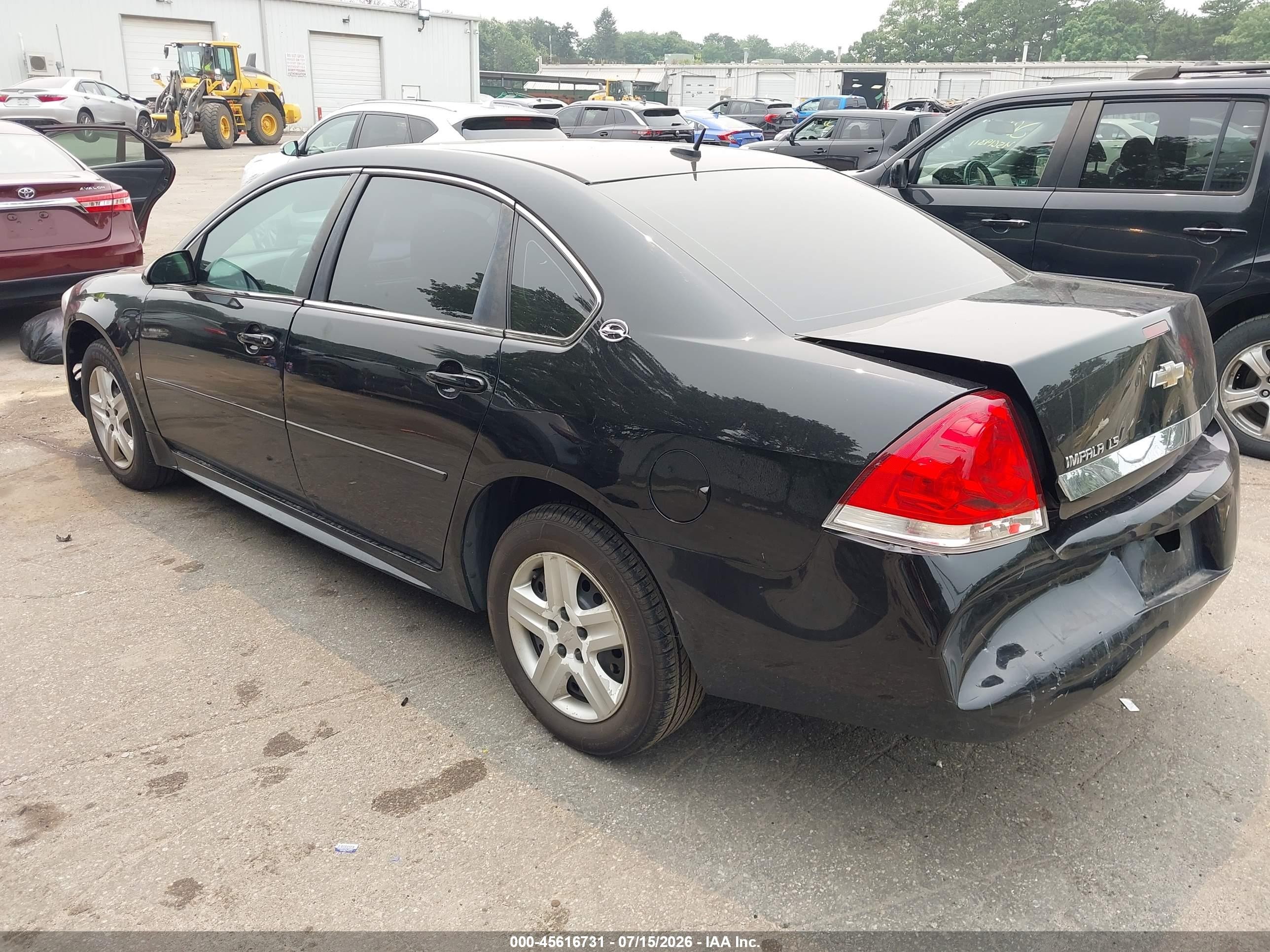 2009 Chevrolet Impala Ls Black vin: 2G1WB57N691254406