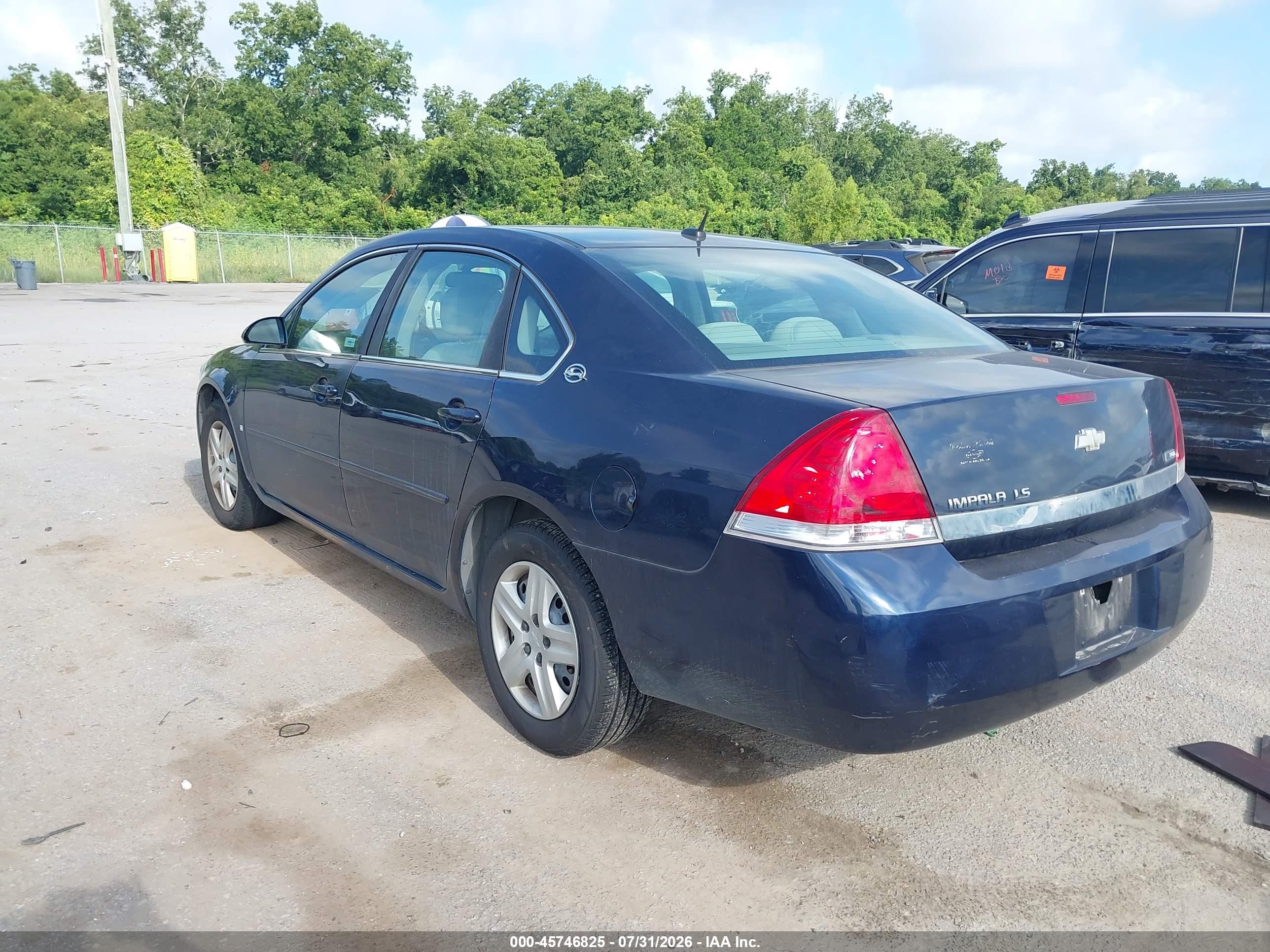 2007 Chevrolet Impala Ls Blue vin: 2G1WB58K079173808