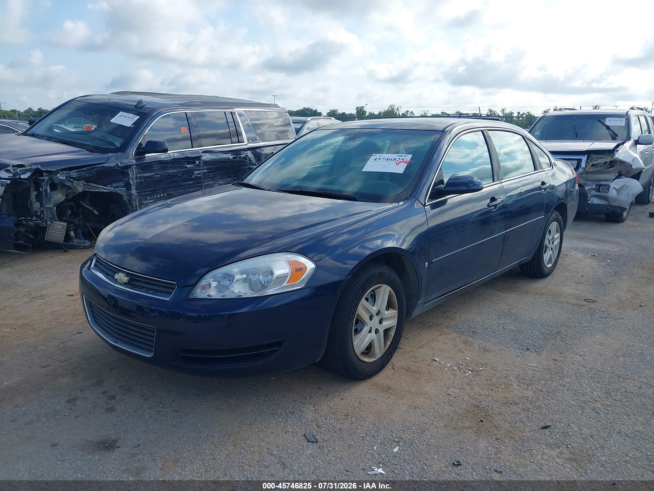 2007 Chevrolet Impala Ls Blue vin: 2G1WB58K079173808