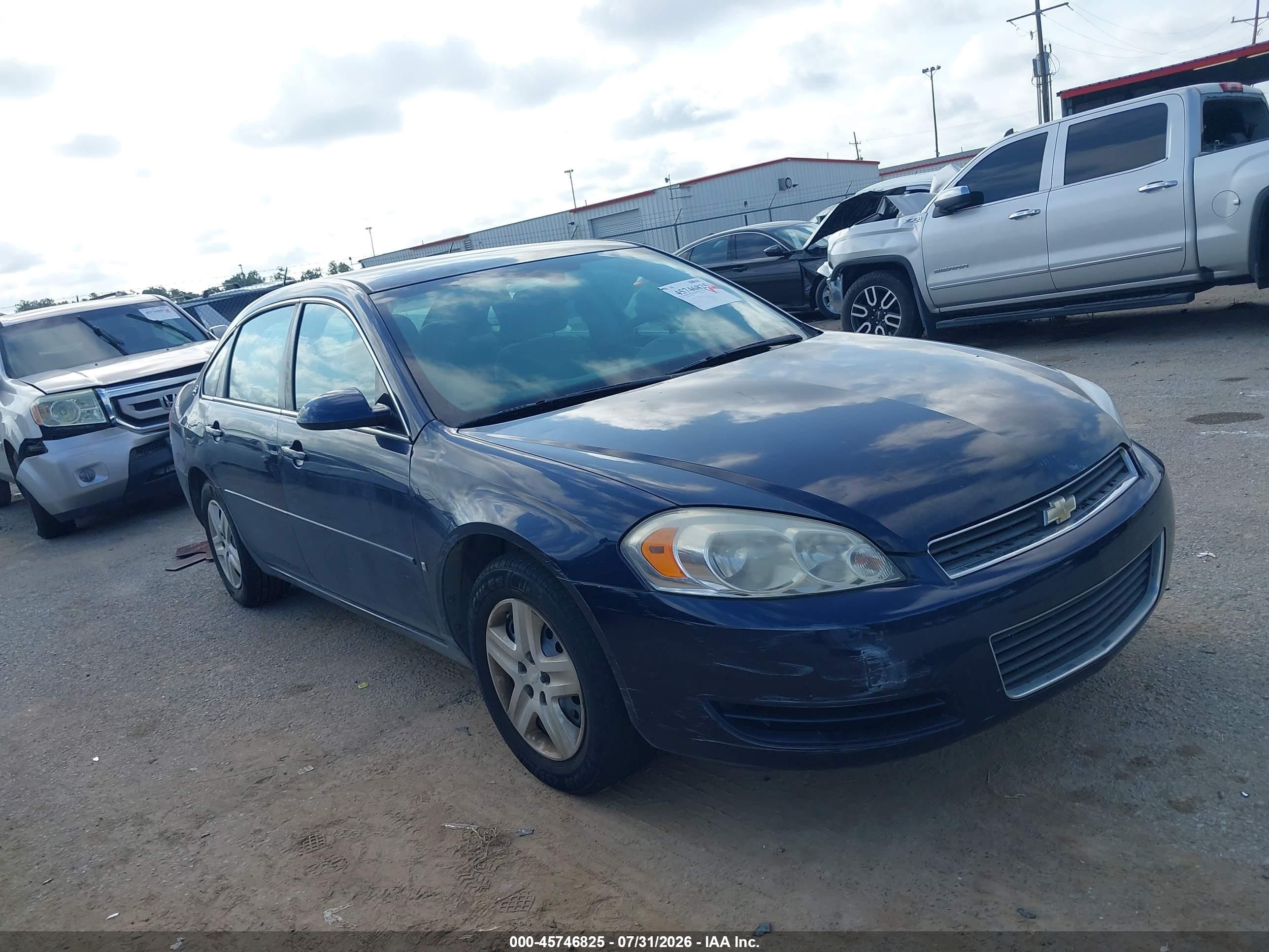 2007 Chevrolet Impala Ls Blue vin: 2G1WB58K079173808
