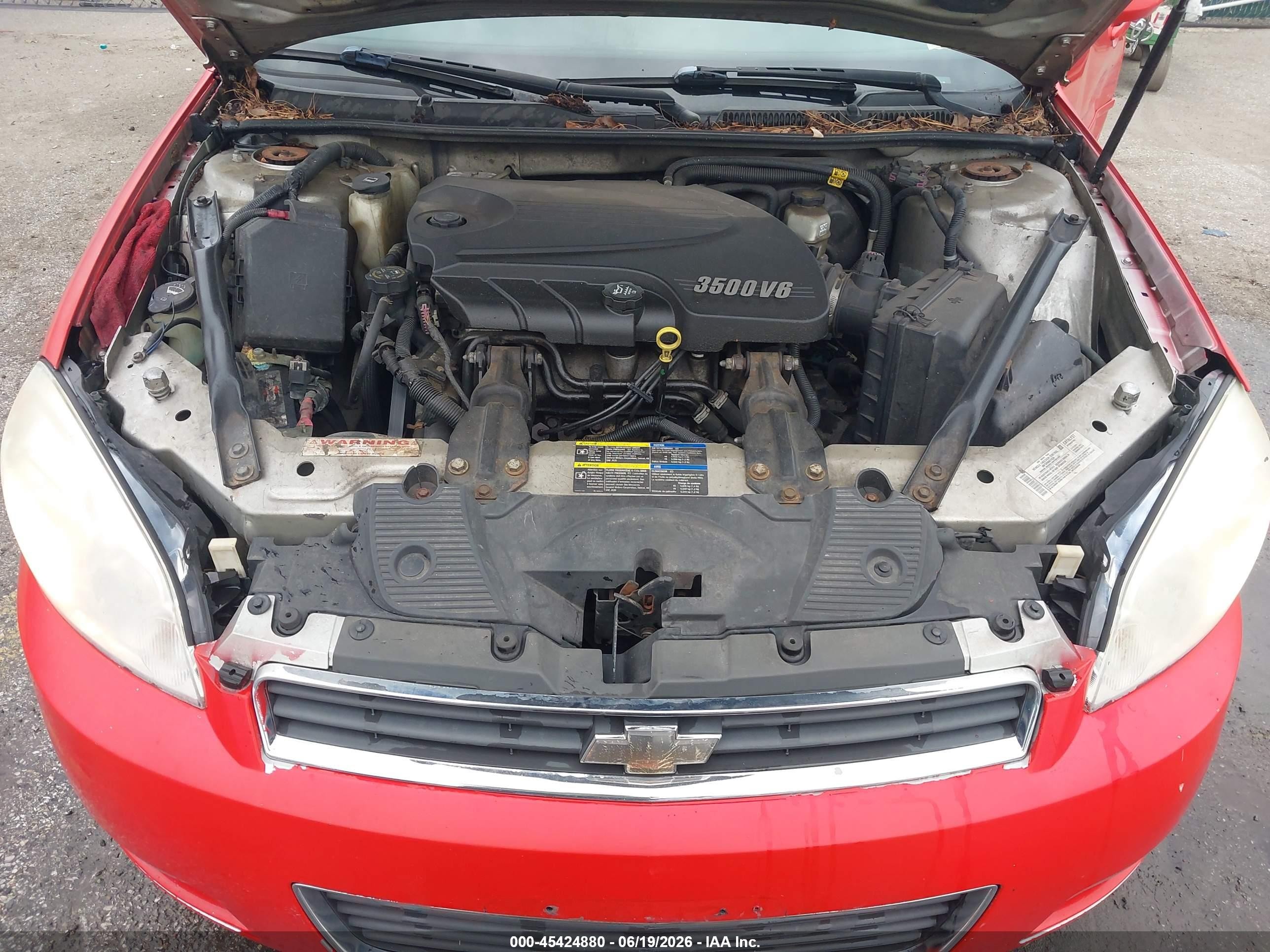 2007 Chevrolet Impala Ls Red vin: 2G1WB58K079184176