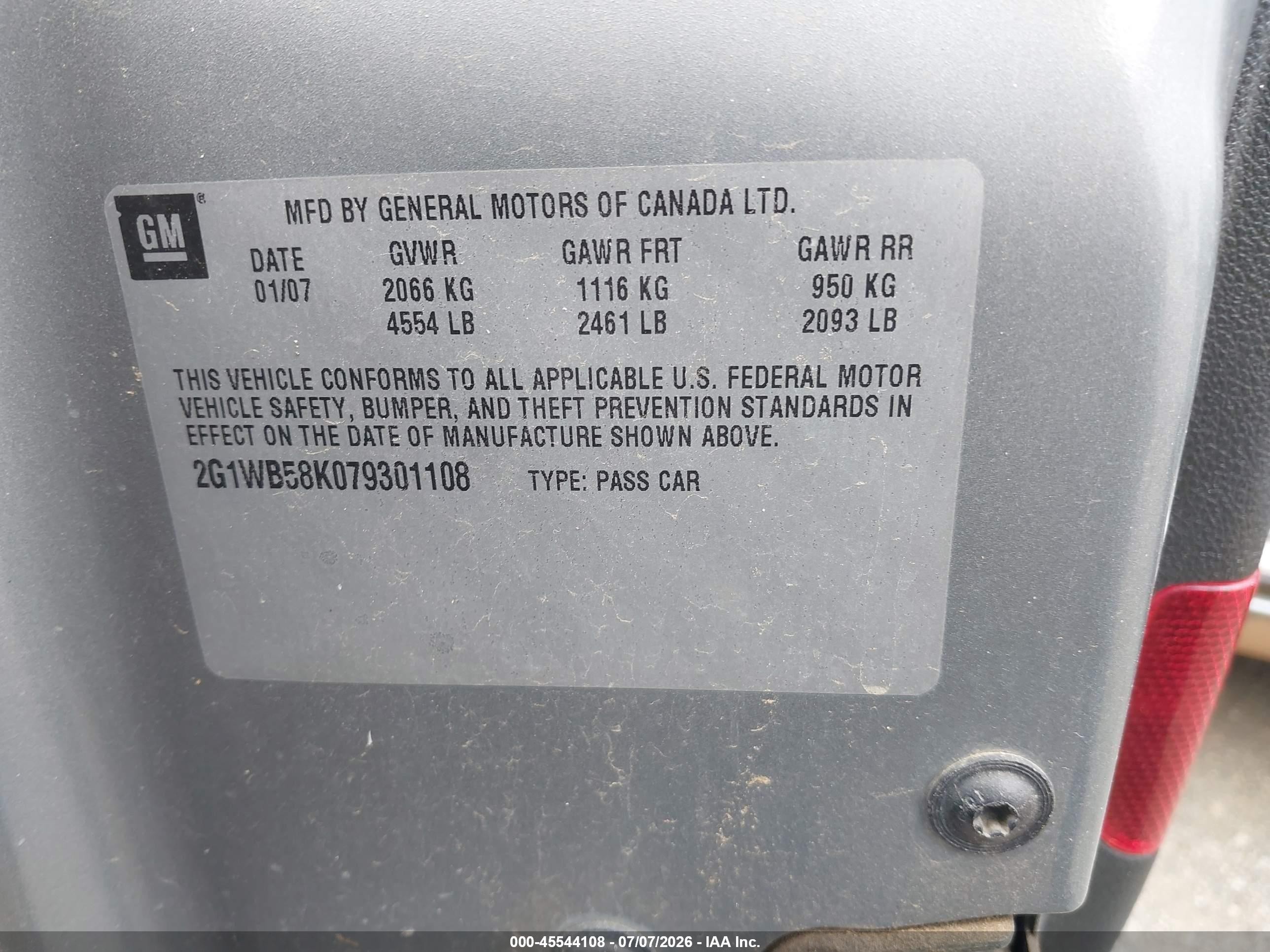 2007 Chevrolet Impala Ls Gray vin: 2G1WB58K079301108
