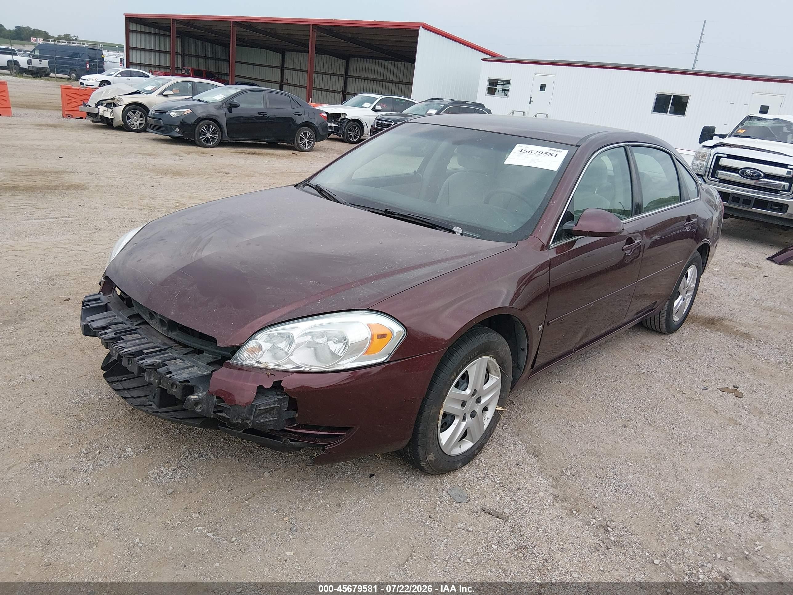 2007 Chevrolet Impala Ls Maroon vin: 2G1WB58K079380649