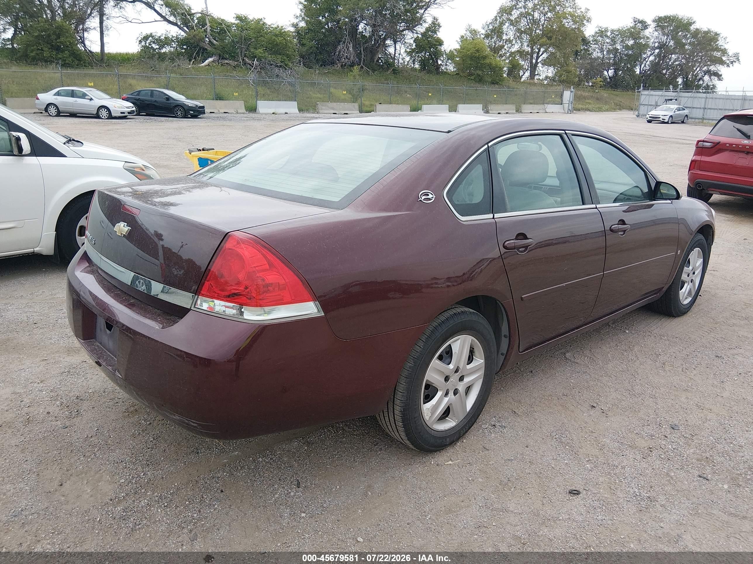 2007 Chevrolet Impala Ls Maroon vin: 2G1WB58K079380649