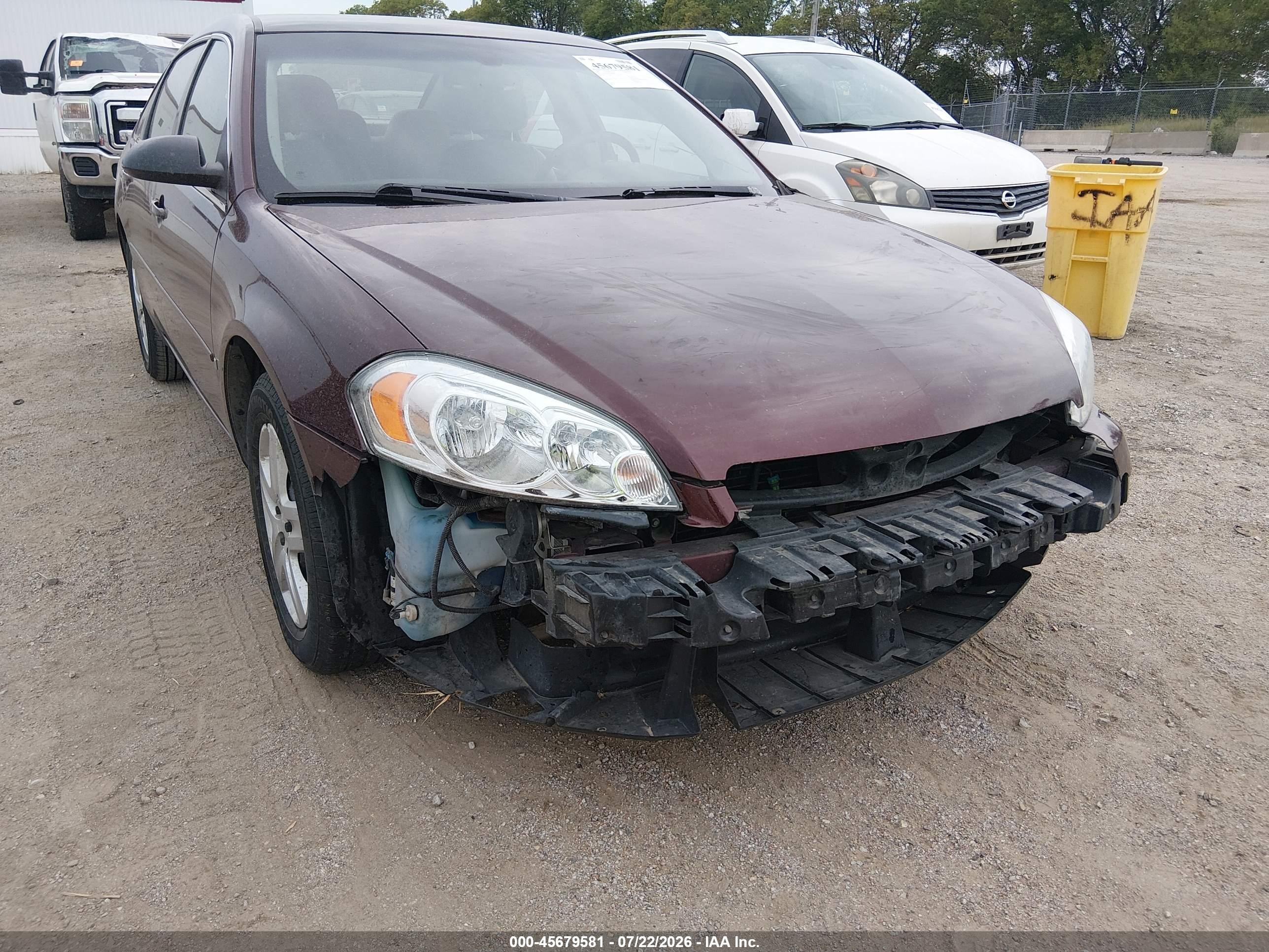 2007 Chevrolet Impala Ls Maroon vin: 2G1WB58K079380649