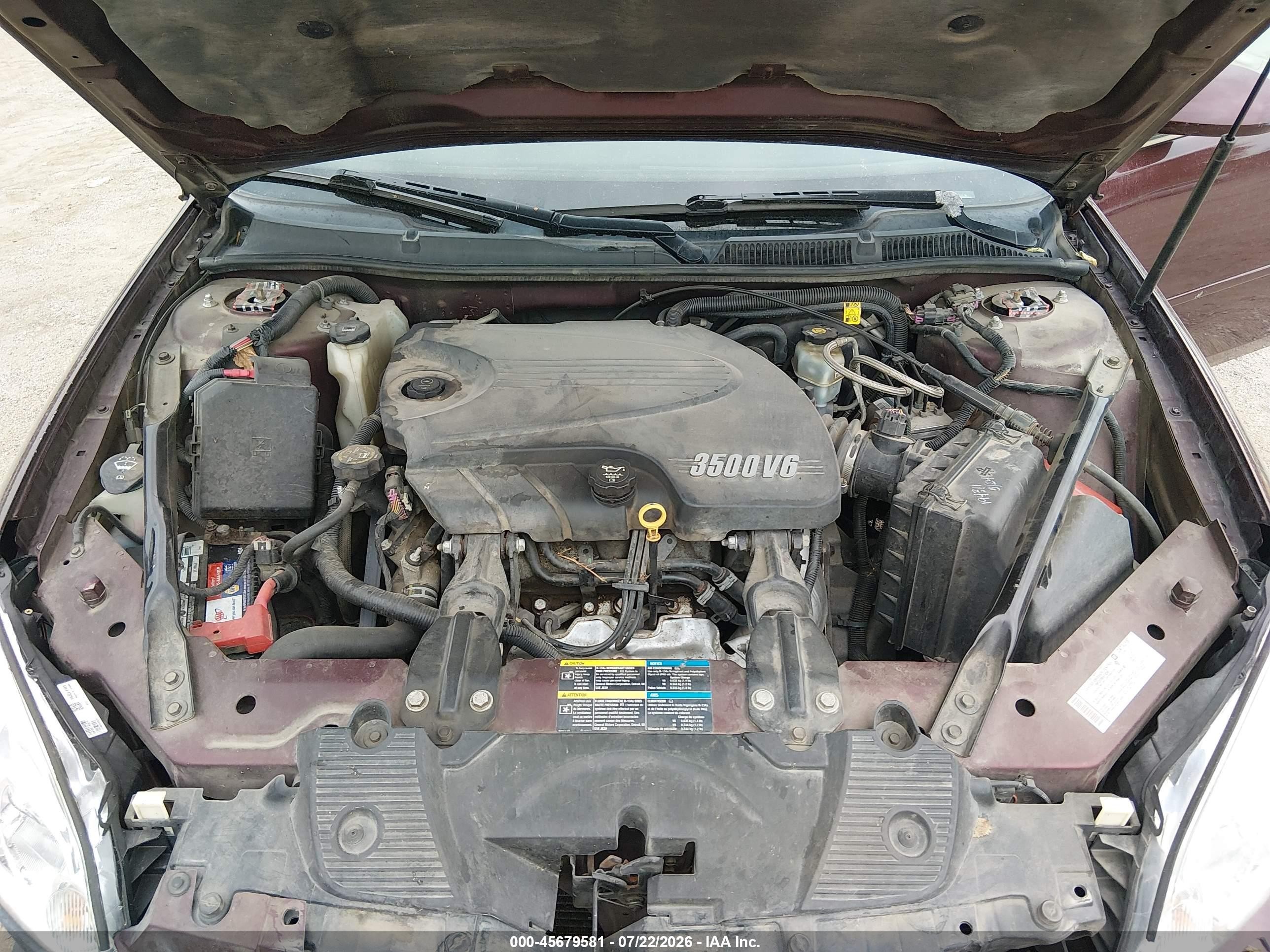 2007 Chevrolet Impala Ls Maroon vin: 2G1WB58K079380649