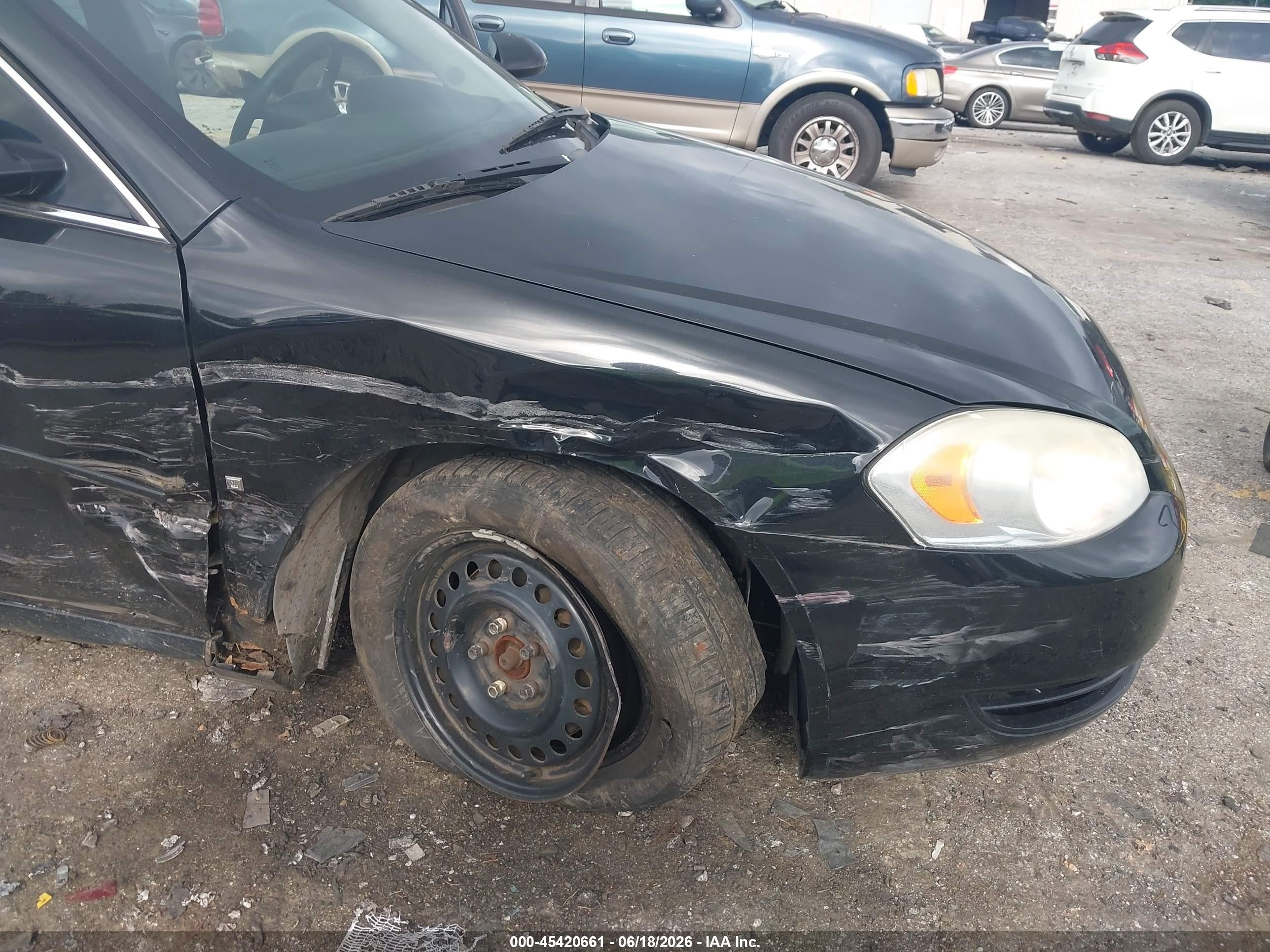 2007 Chevrolet Impala Ls Black vin: 2G1WB58K079392414
