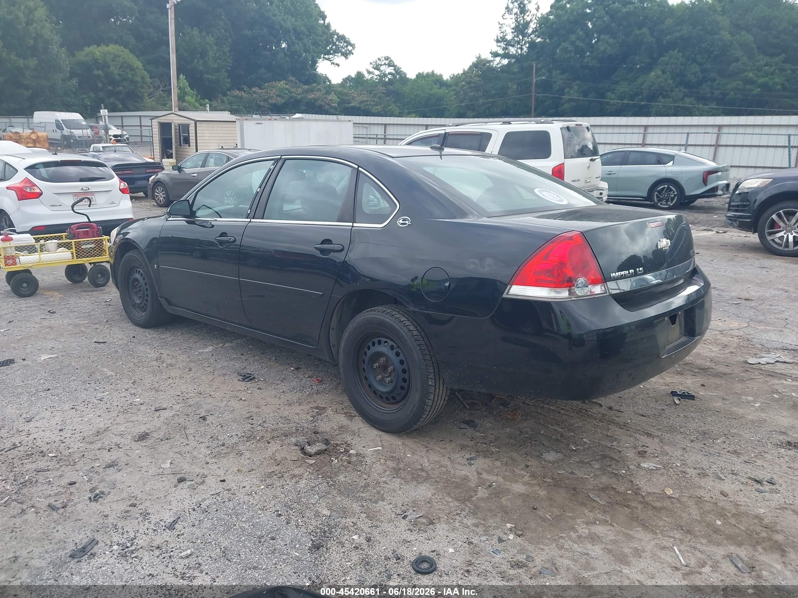 2007 Chevrolet Impala Ls Black vin: 2G1WB58K079392414