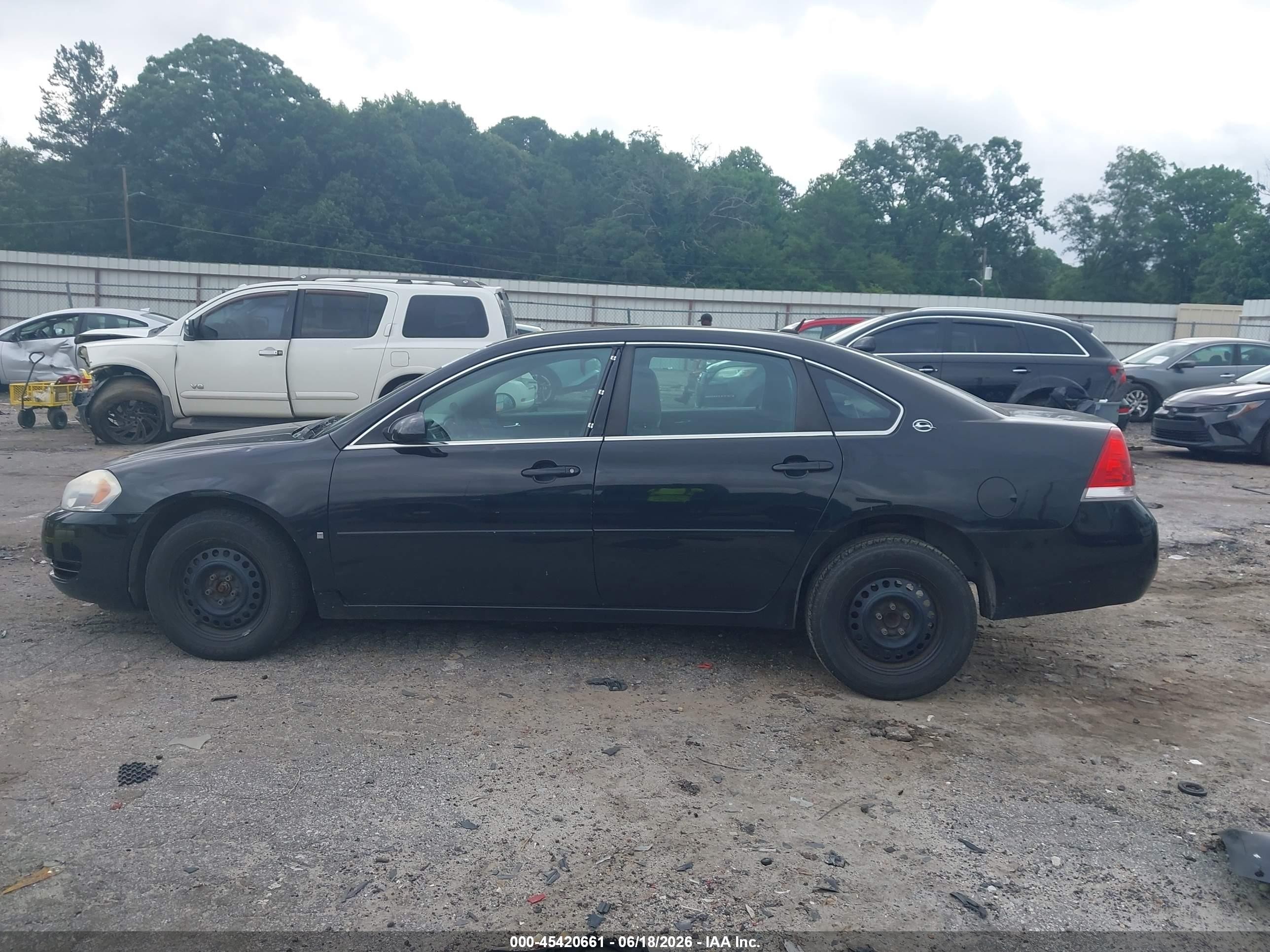 2007 Chevrolet Impala Ls Black vin: 2G1WB58K079392414