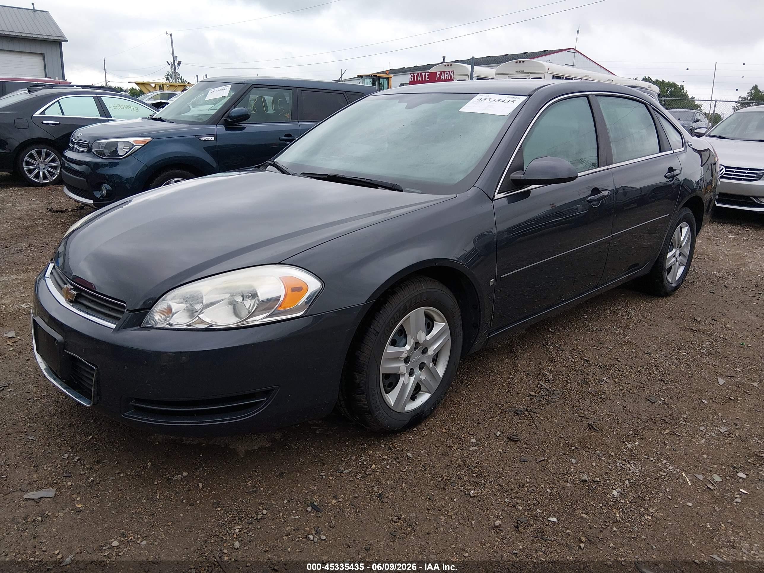 2008 Chevrolet Impala Ls Black vin: 2G1WB58K081369005