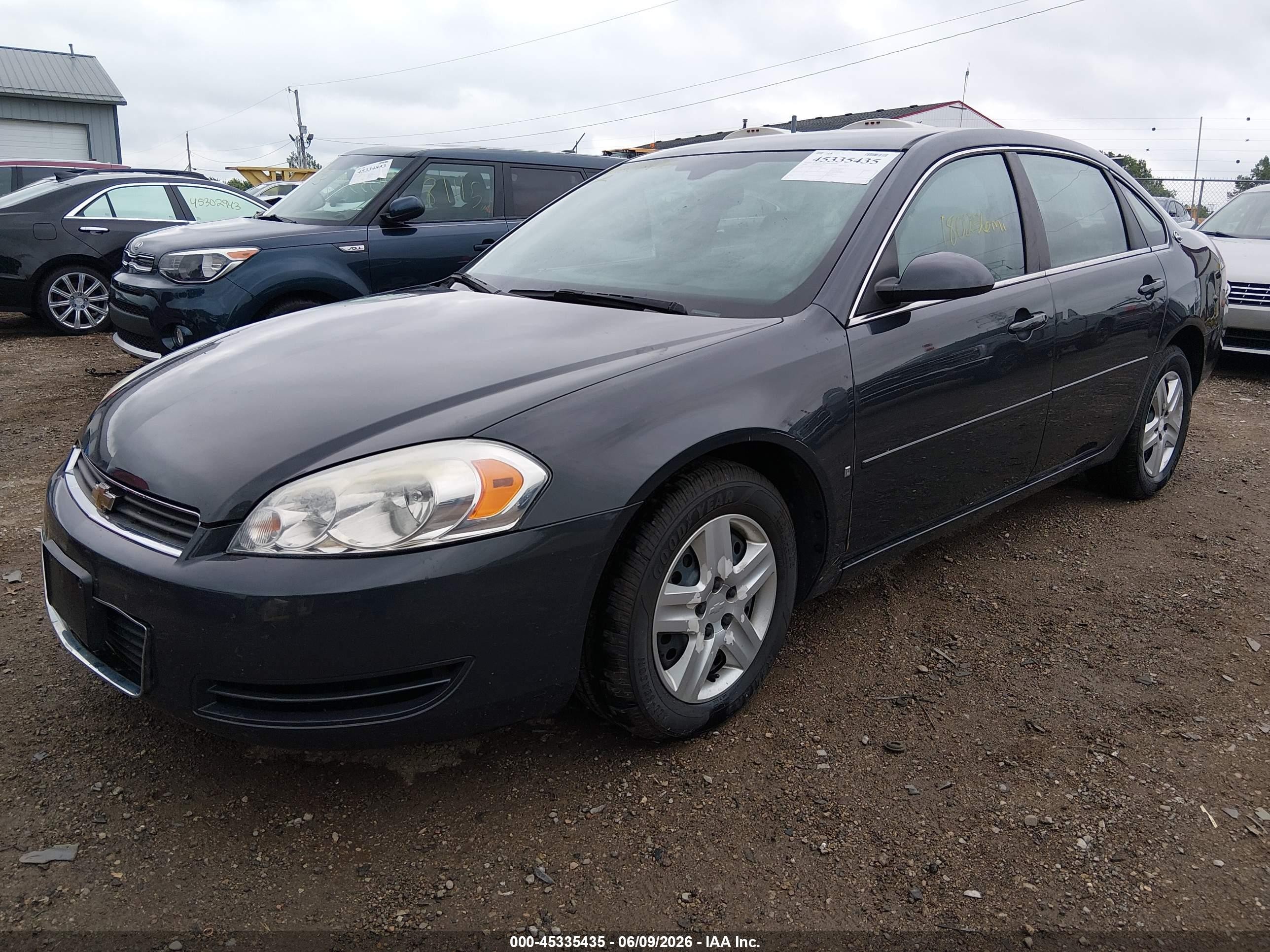 2008 Chevrolet Impala Ls Black vin: 2G1WB58K081369005