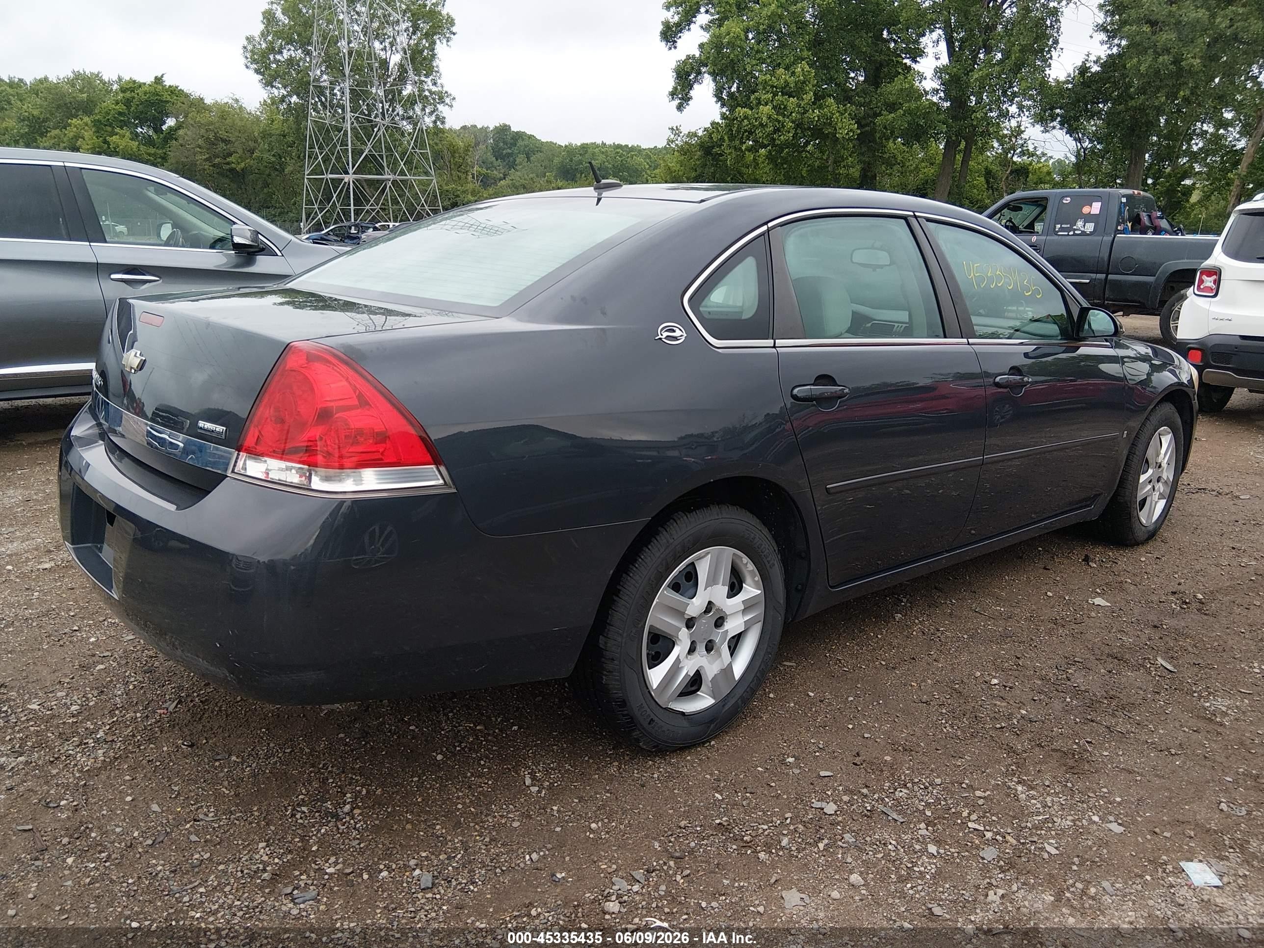 2008 Chevrolet Impala Ls Black vin: 2G1WB58K081369005