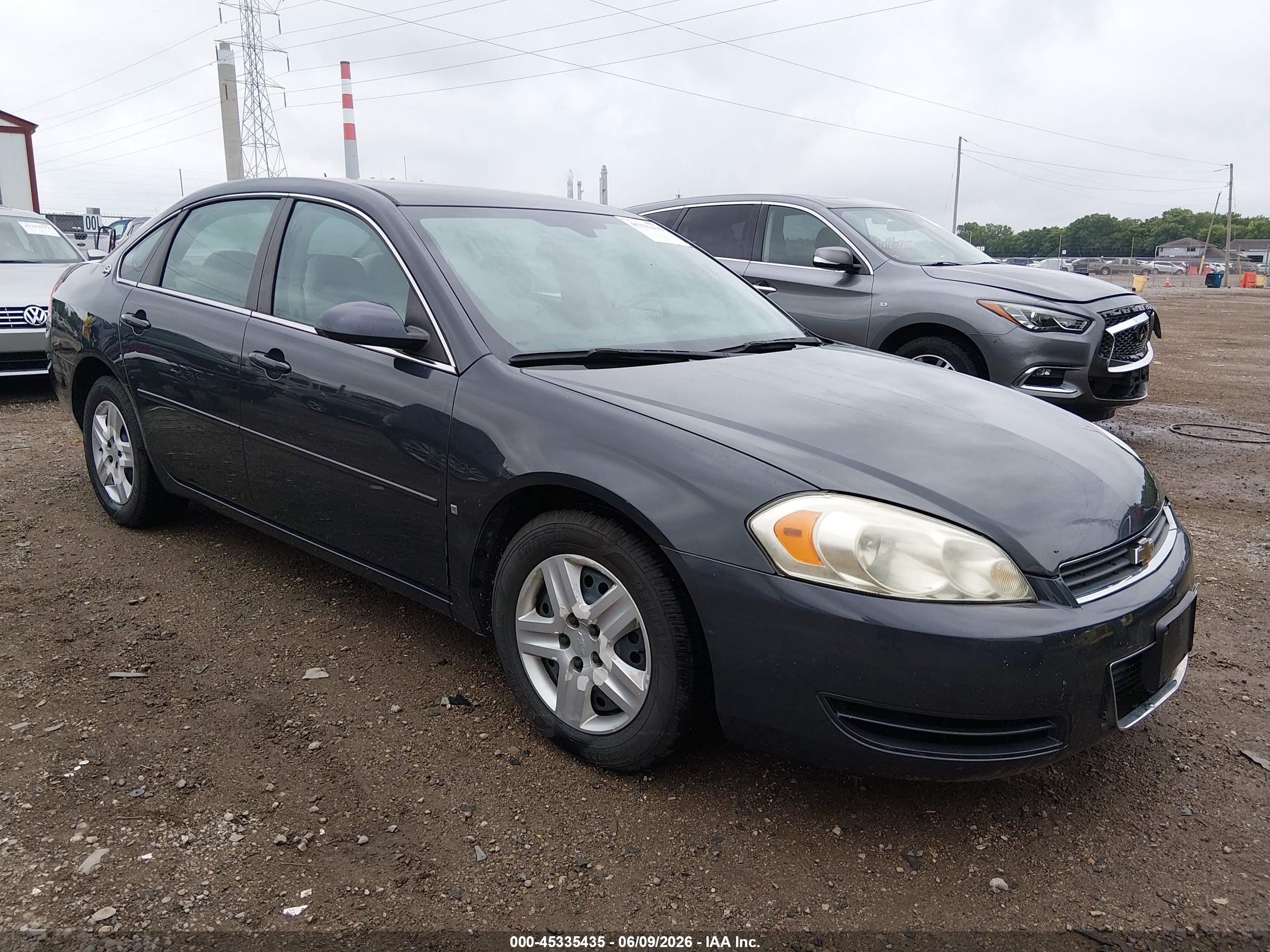 2008 Chevrolet Impala Ls Black vin: 2G1WB58K081369005