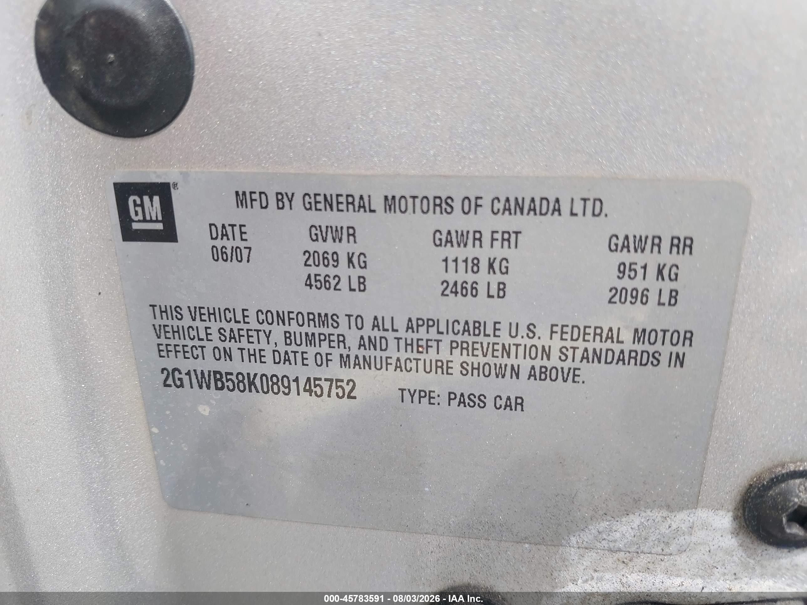 2008 Chevrolet Impala Ls Серебряный vin: 2G1WB58K089145752