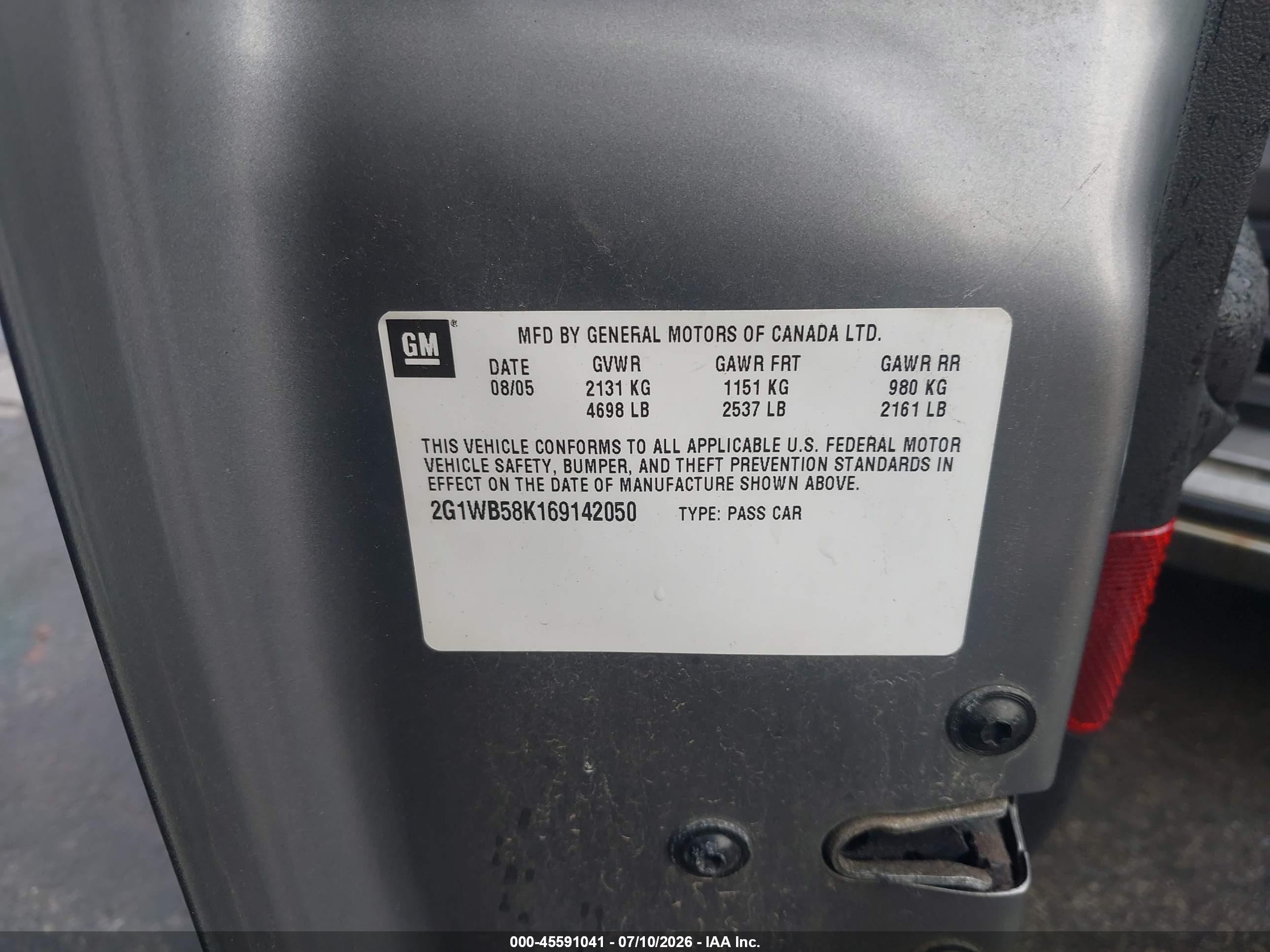 2006 Chevrolet Impala Ls Gray vin: 2G1WB58K169142050