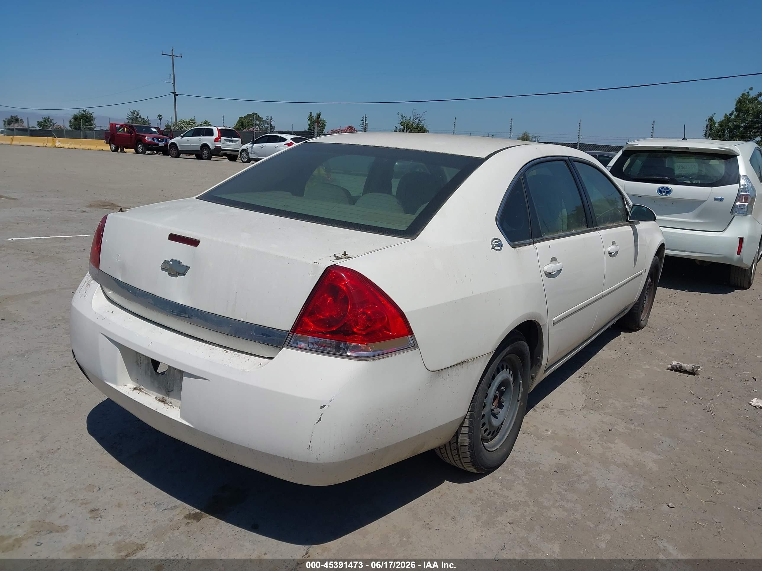 2007 Chevrolet Impala Ls White vin: 2G1WB58K179358076