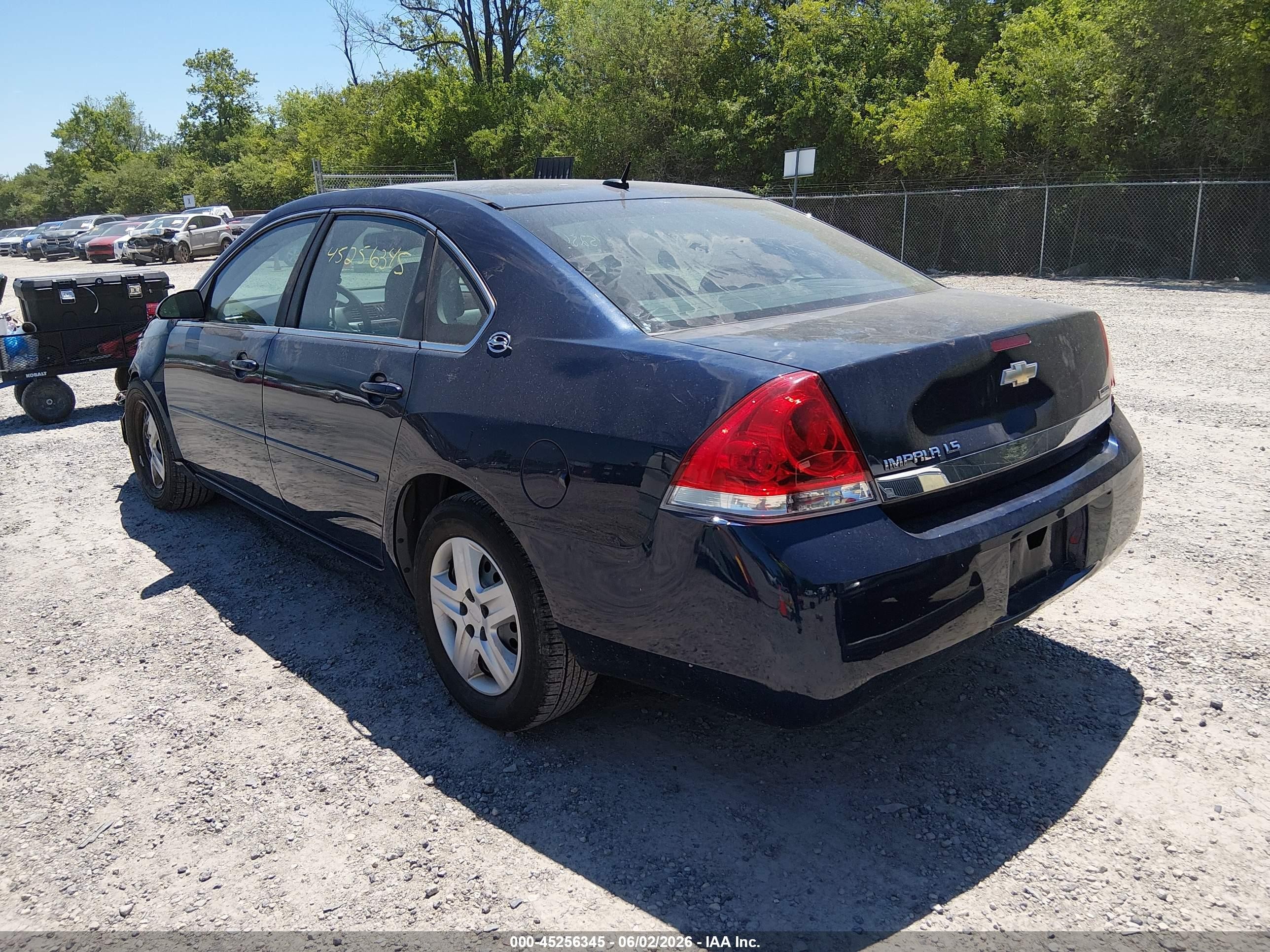 2008 Chevrolet Impala Ls Blue vin: 2G1WB58K181278633