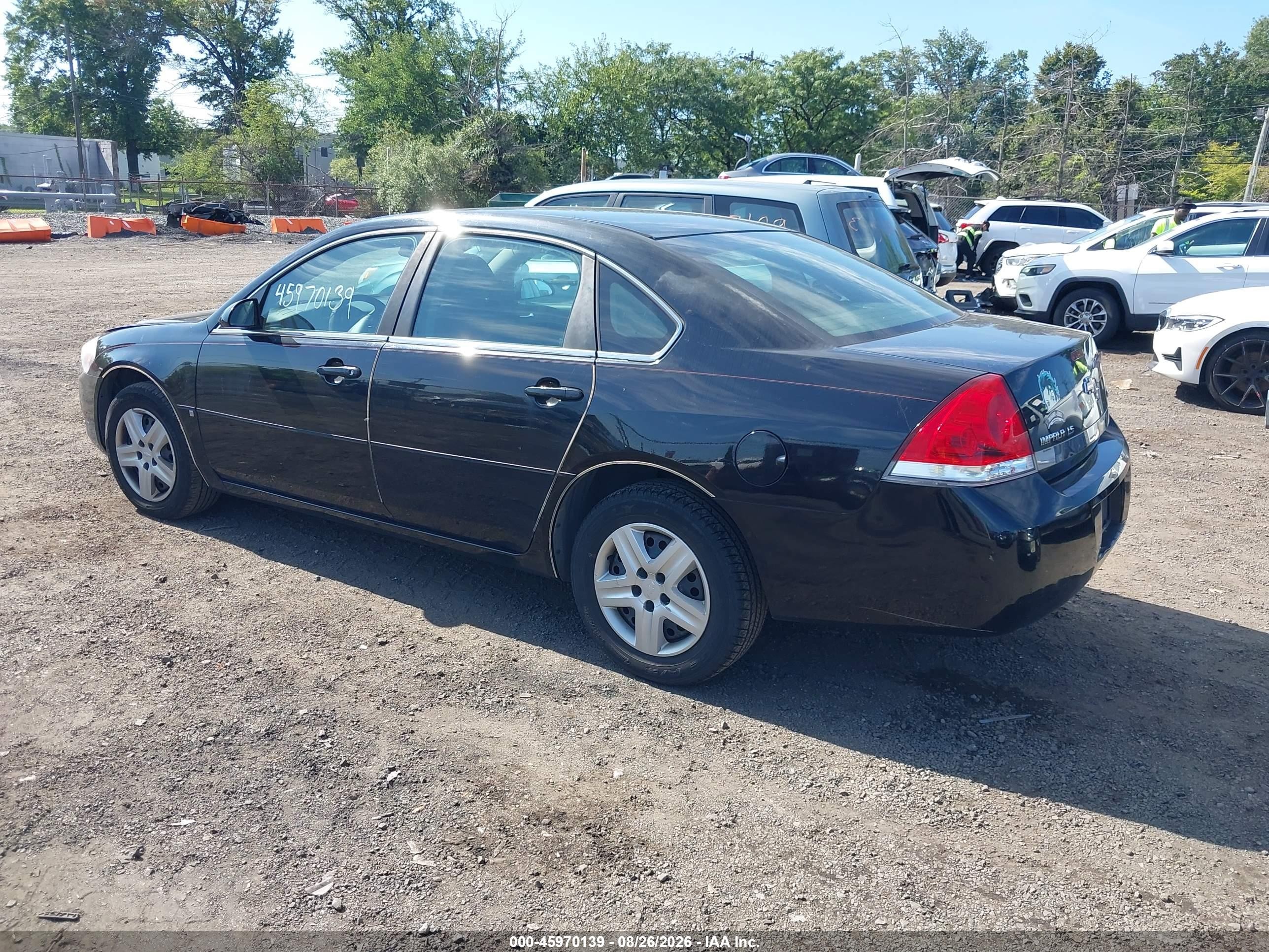 2008 Chevrolet Impala Ls Black vin: 2G1WB58K389148371