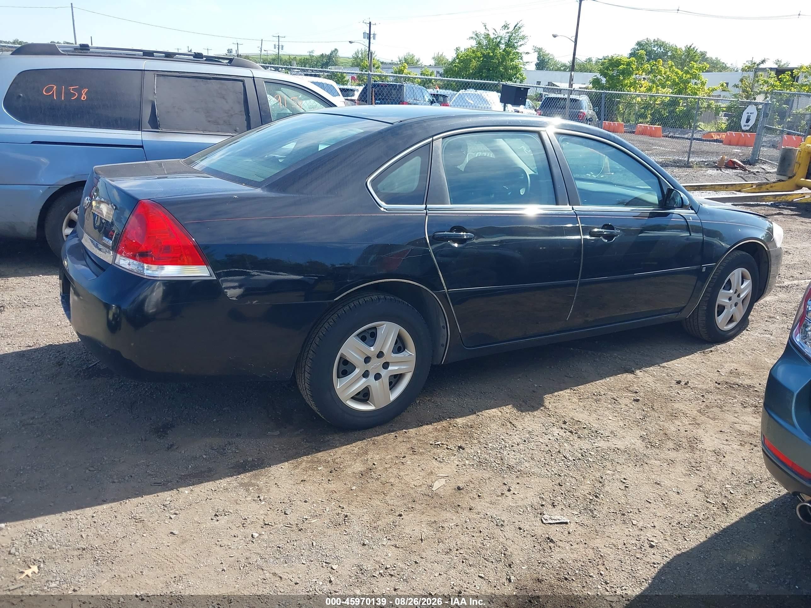 2008 Chevrolet Impala Ls Black vin: 2G1WB58K389148371