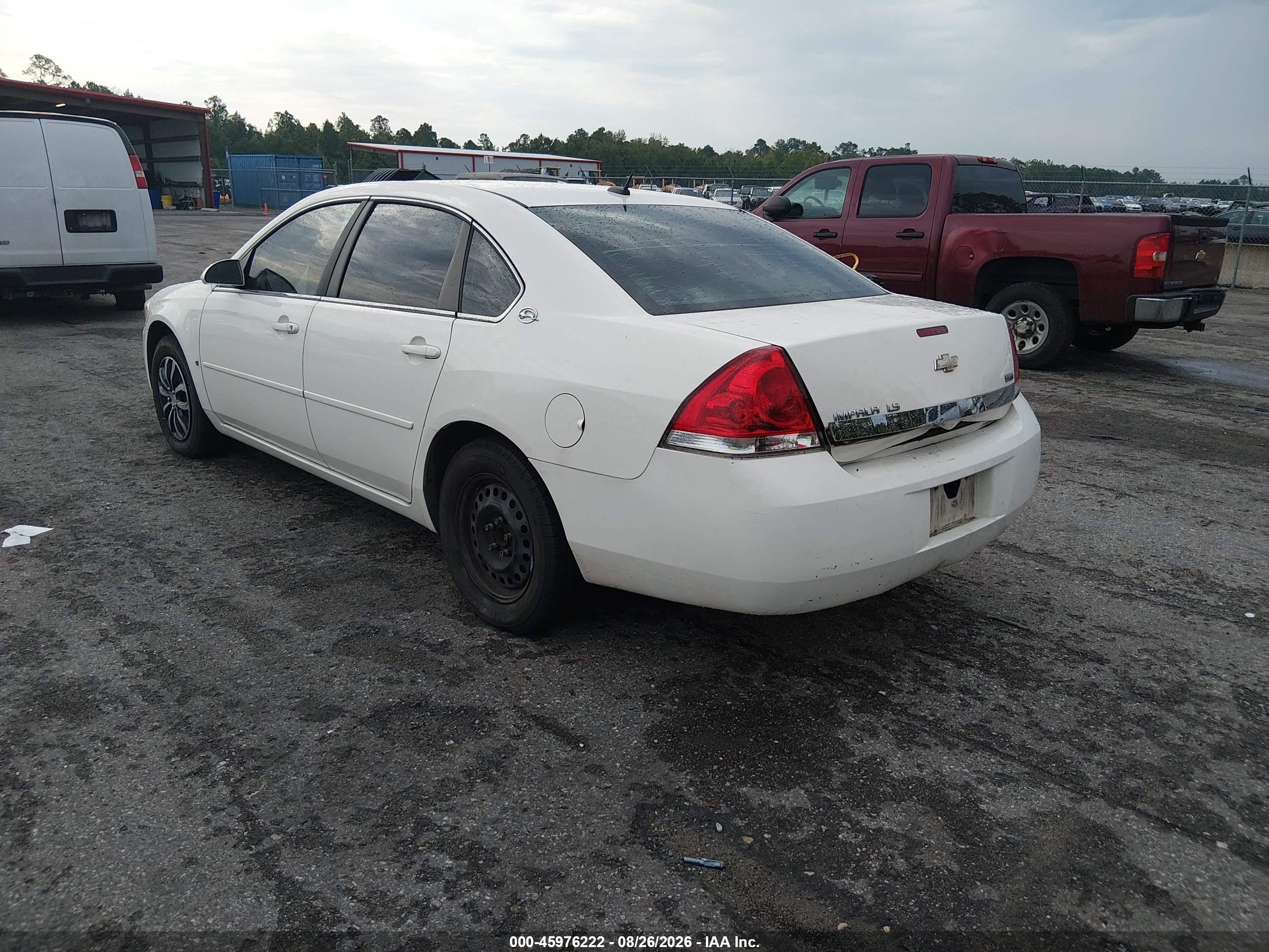 2008 Chevrolet Impala Ls Белый vin: 2G1WB58K481252754