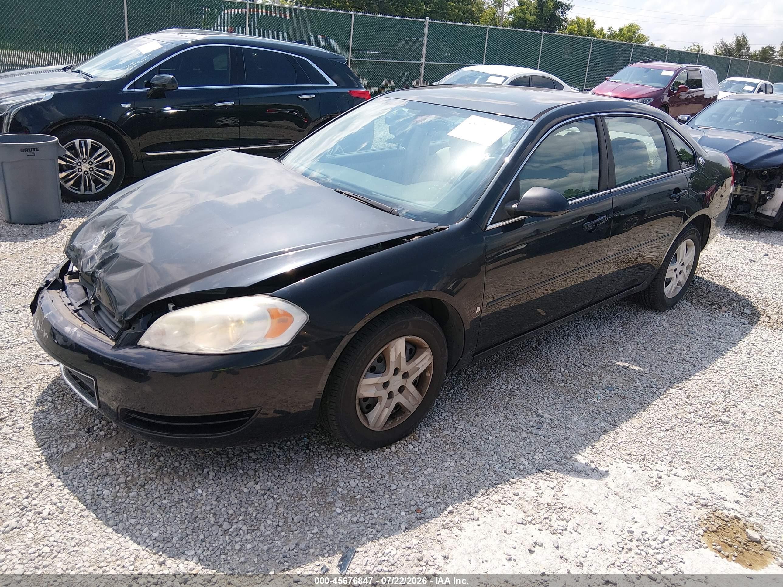 2008 Chevrolet Impala Ls Black vin: 2G1WB58K481306229