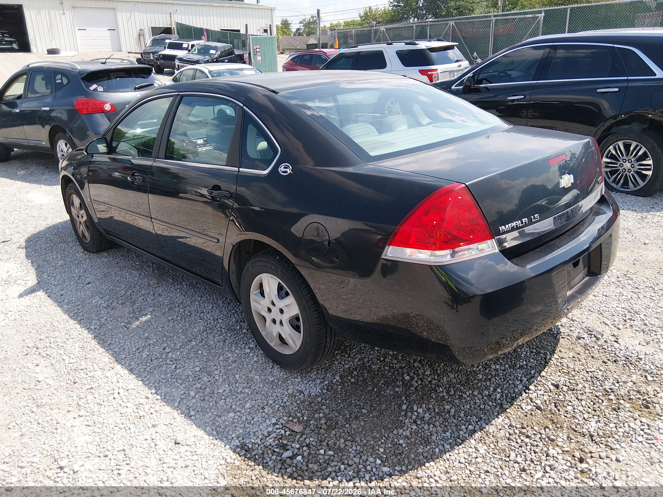 2008 Chevrolet Impala Ls Black vin: 2G1WB58K481306229
