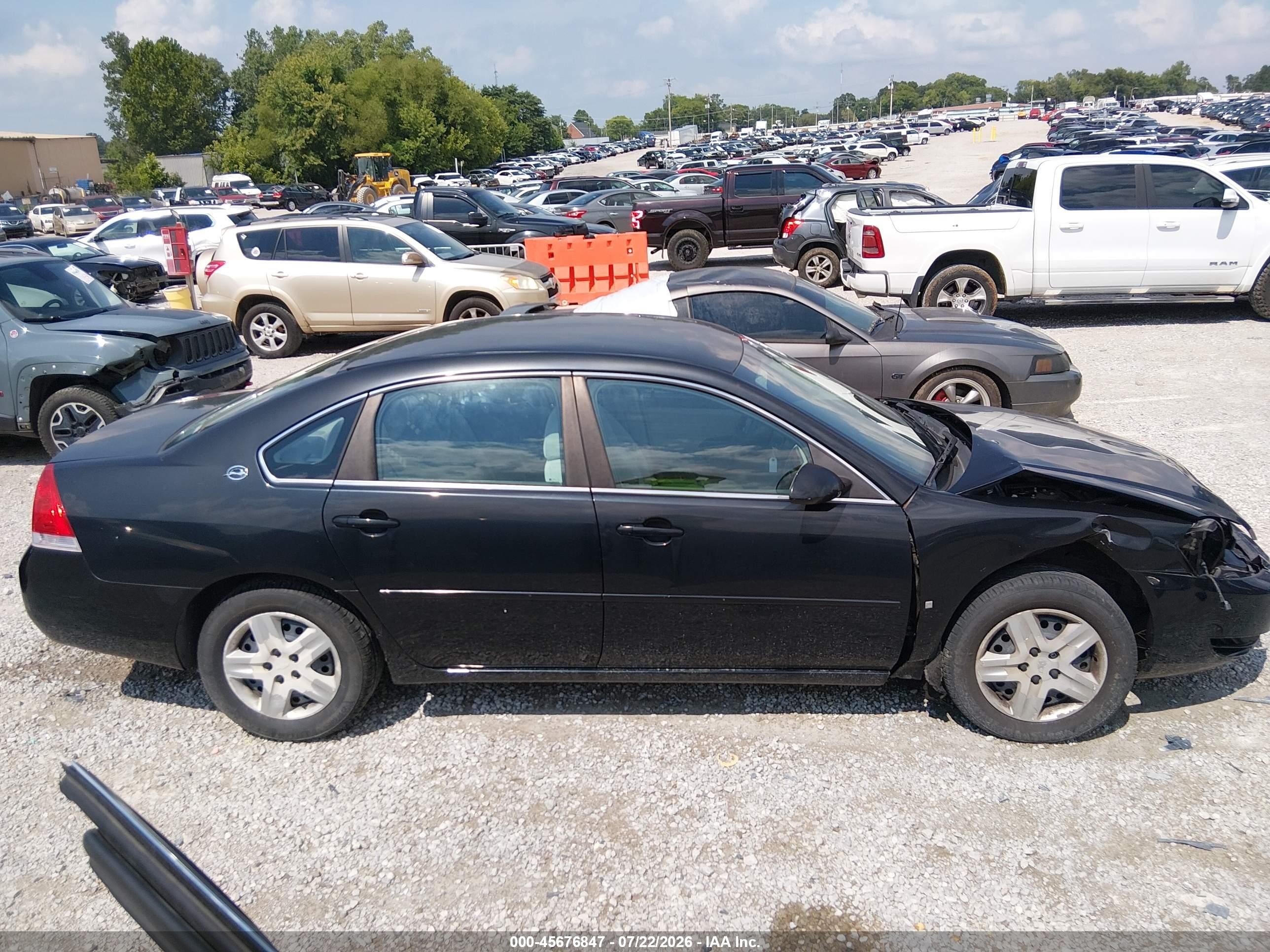 2008 Chevrolet Impala Ls Black vin: 2G1WB58K481306229