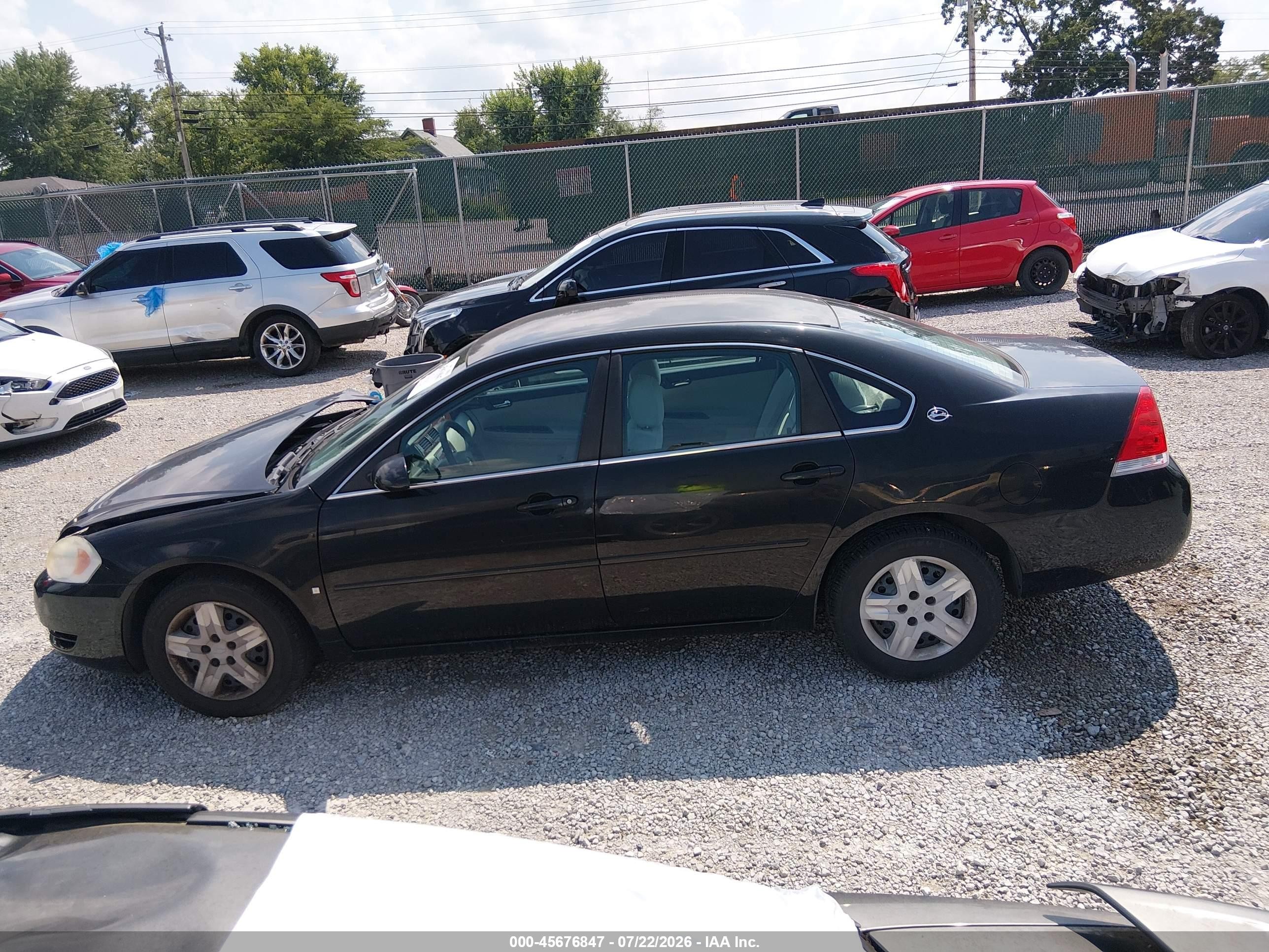 2008 Chevrolet Impala Ls Black vin: 2G1WB58K481306229
