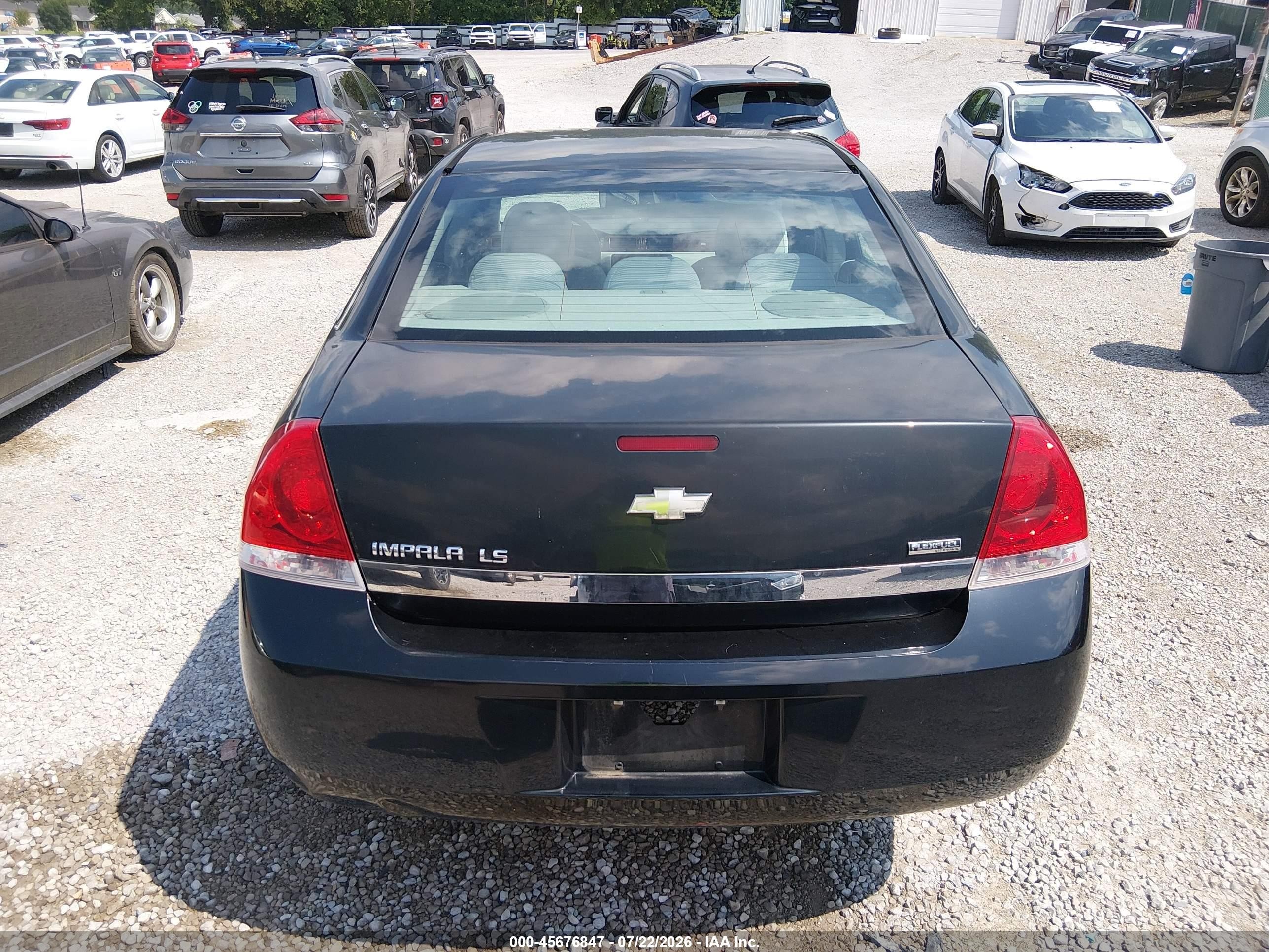 2008 Chevrolet Impala Ls Black vin: 2G1WB58K481306229